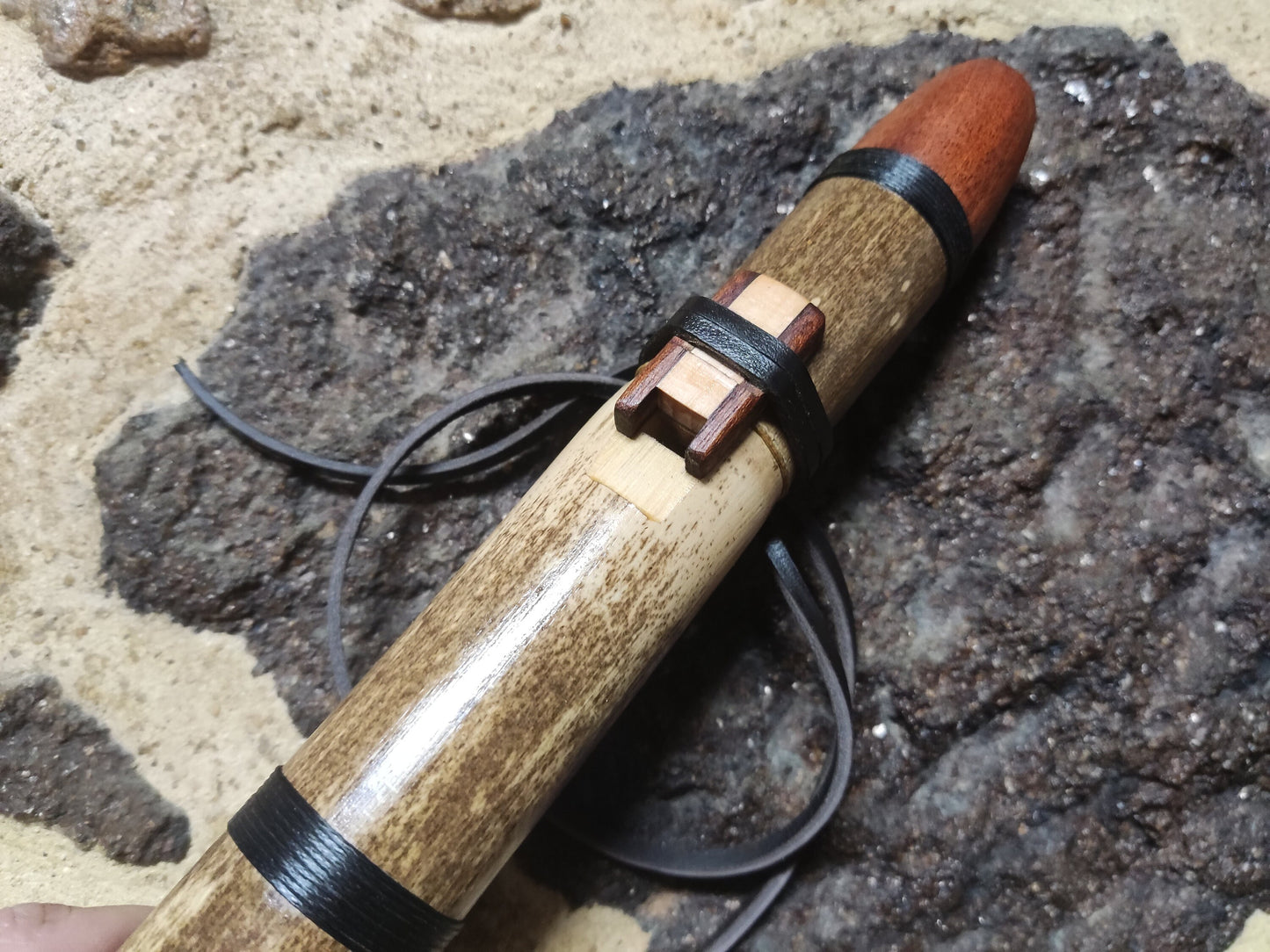 Eb4 Native American Style Flute with Mahogany Mouthpiece in A432Hz