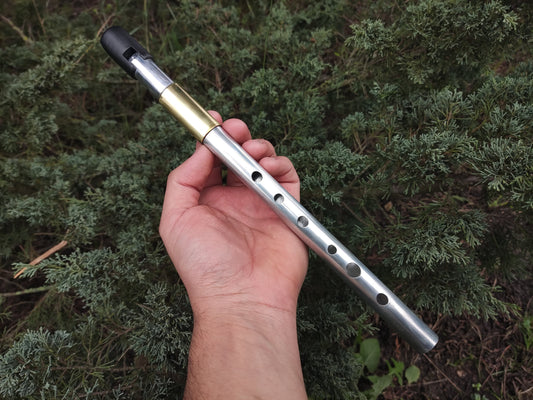 Handmade Whistle in High D. Penny whistle in D major handmade out of Aluminium and Brass, for folk and Irish music | Rui Gomes