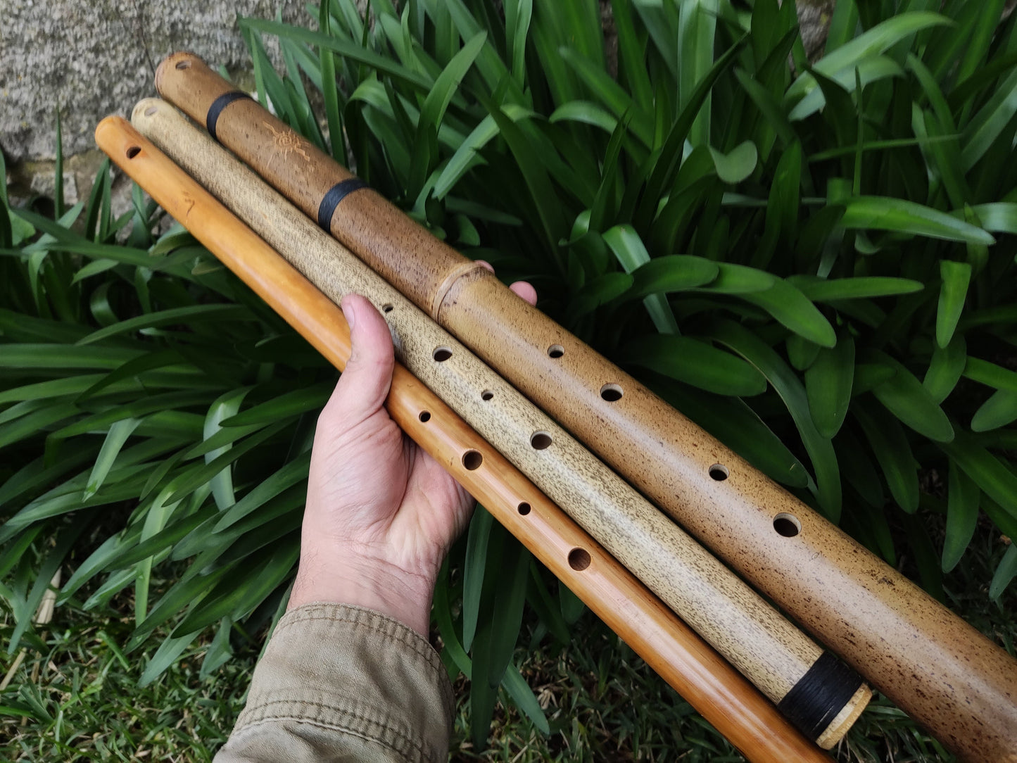 RESERVED for Anthony: Set of 3 Egyptian flutes in 432Hz. Keys of Low A, Low D and Low E