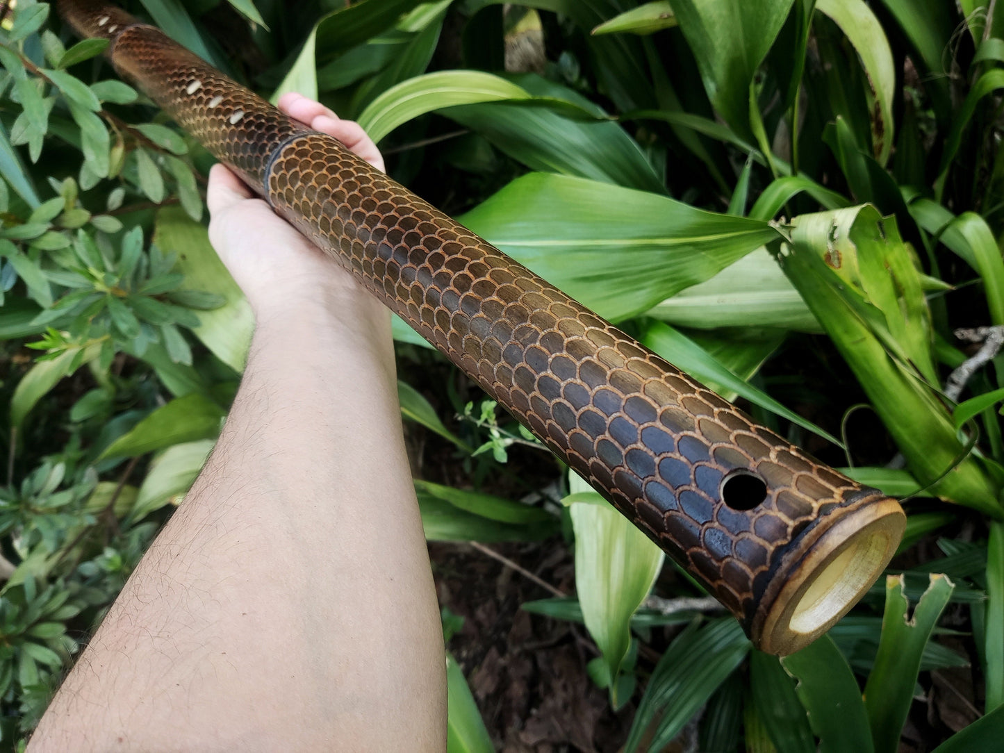 Dragon Skin Kokin-Akebono bamboo flute in the key of low G
