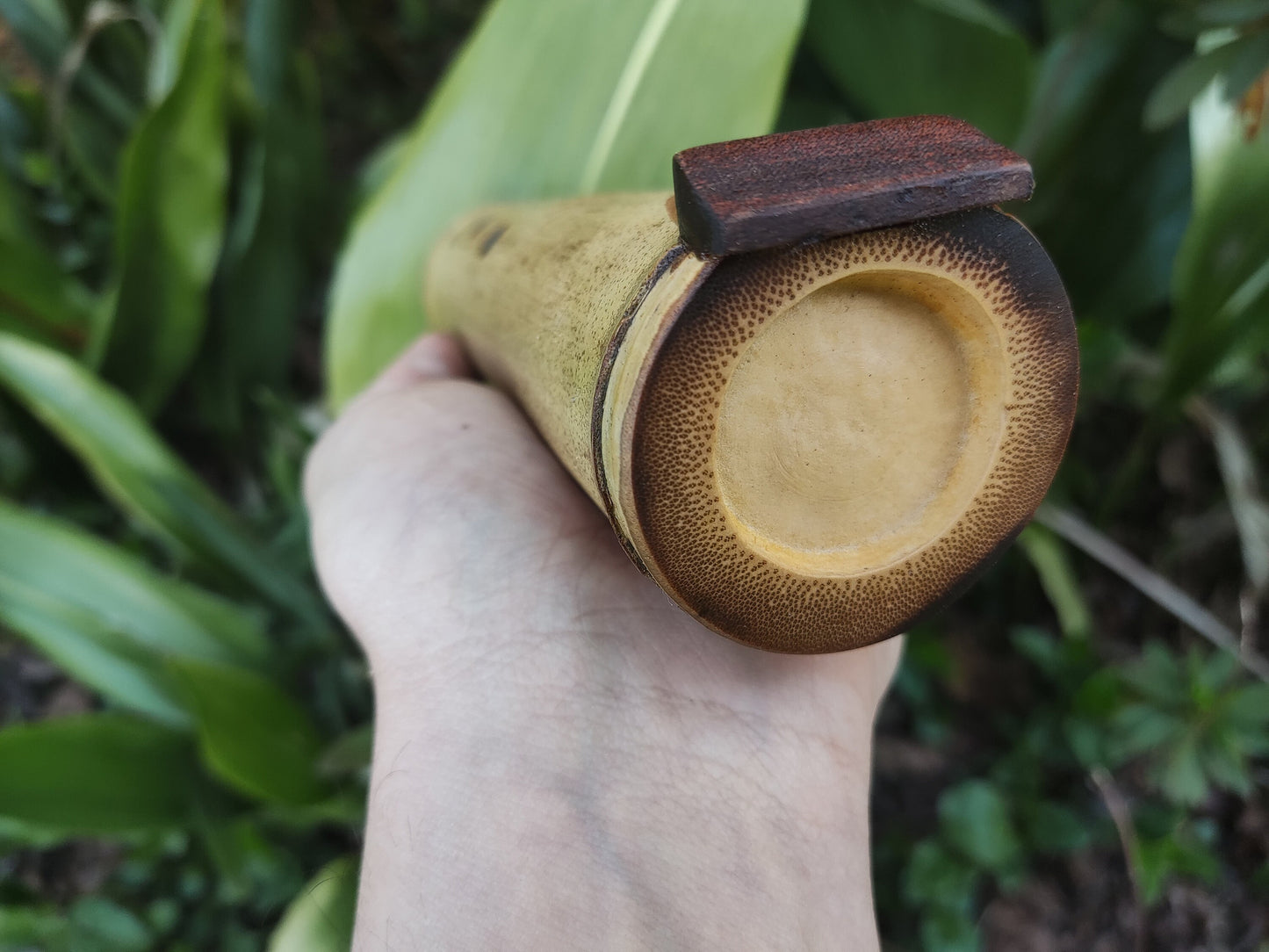 Native American Style Bamboo Ocarina in the key of Db. Ethnic vessel flute with a pentatonic scale. C# ocarina.
