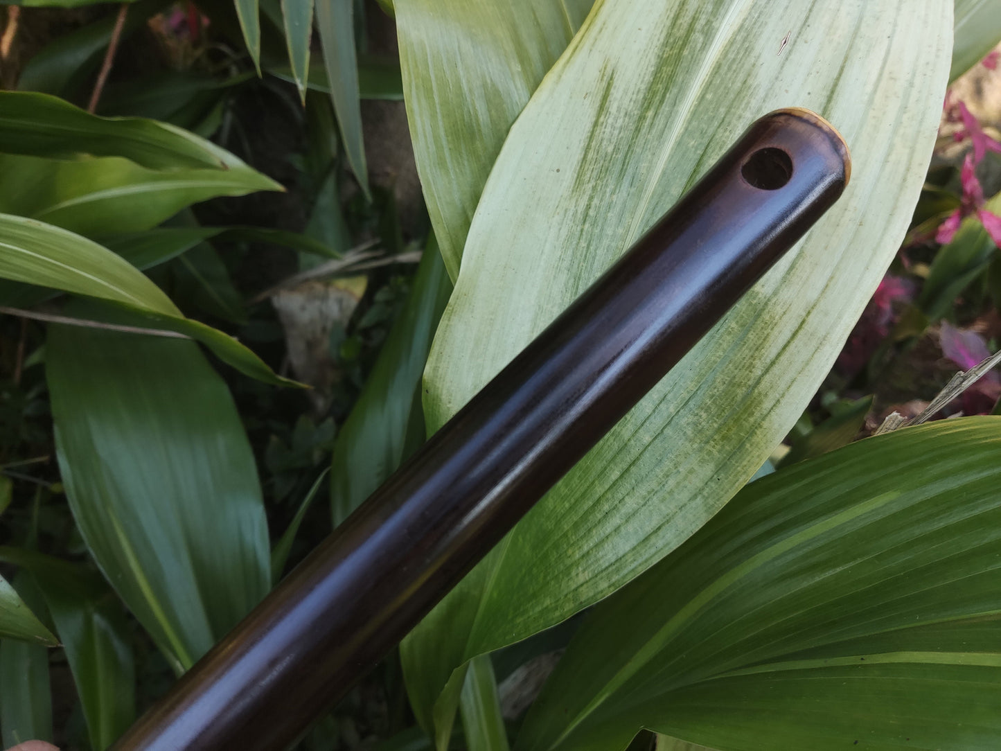 Oriental Flute in various keys tuned with a minor pentatonic flute. Handmade ethnic bamboo flute with oriental scale and burned look