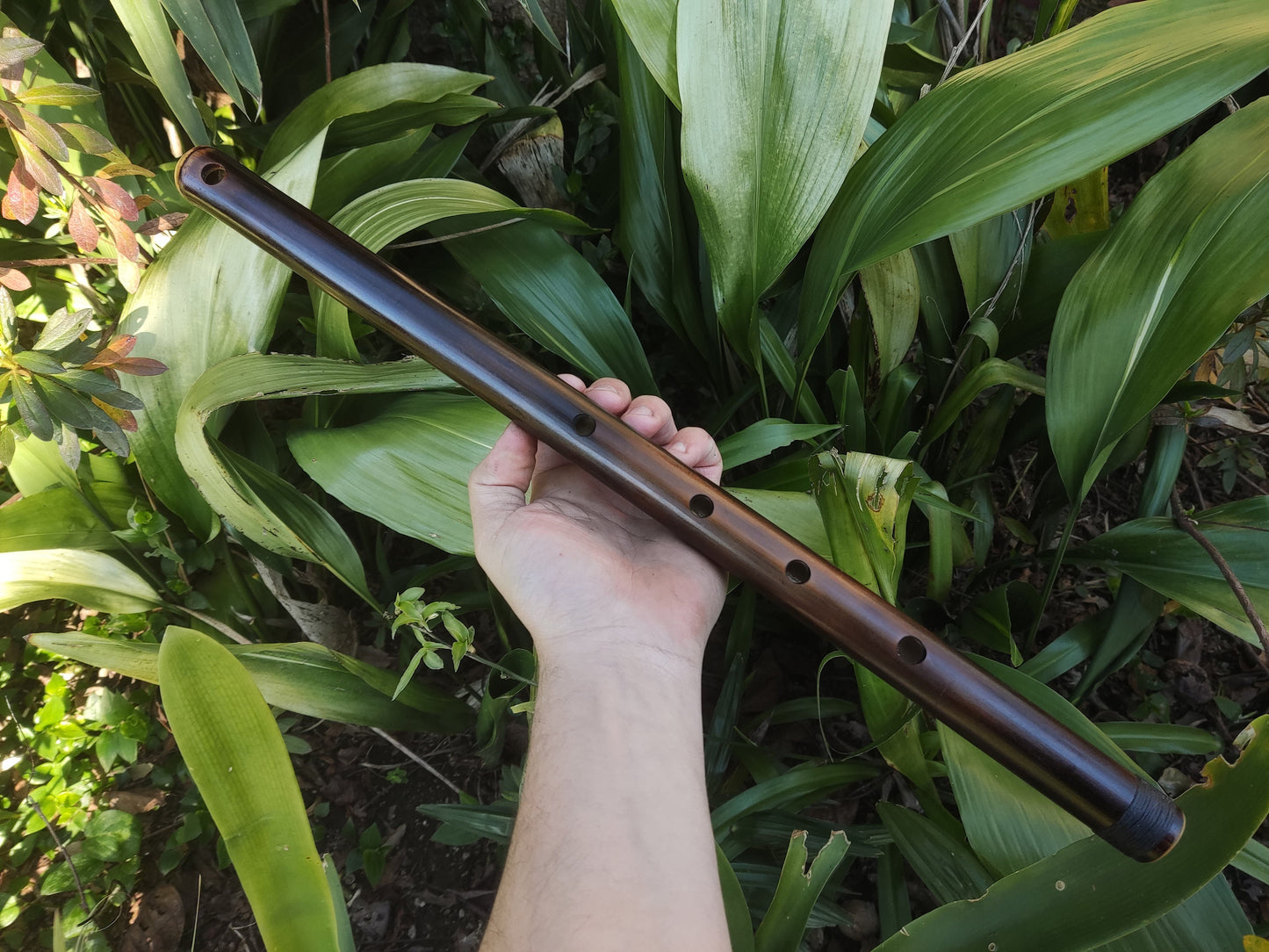 Oriental Flute in various keys tuned with a minor pentatonic flute. Handmade ethnic bamboo flute with oriental scale and burned look