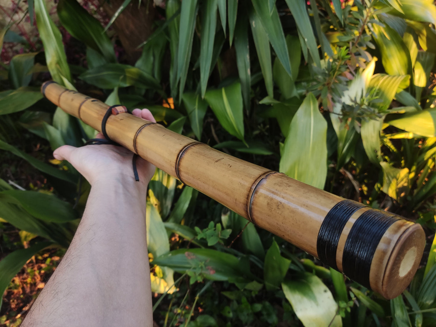 Side Blown Ethnic Native American Style Bamboo Flute in the key of Eb4. NA style flute with exotic shape with a deep and meditative sound