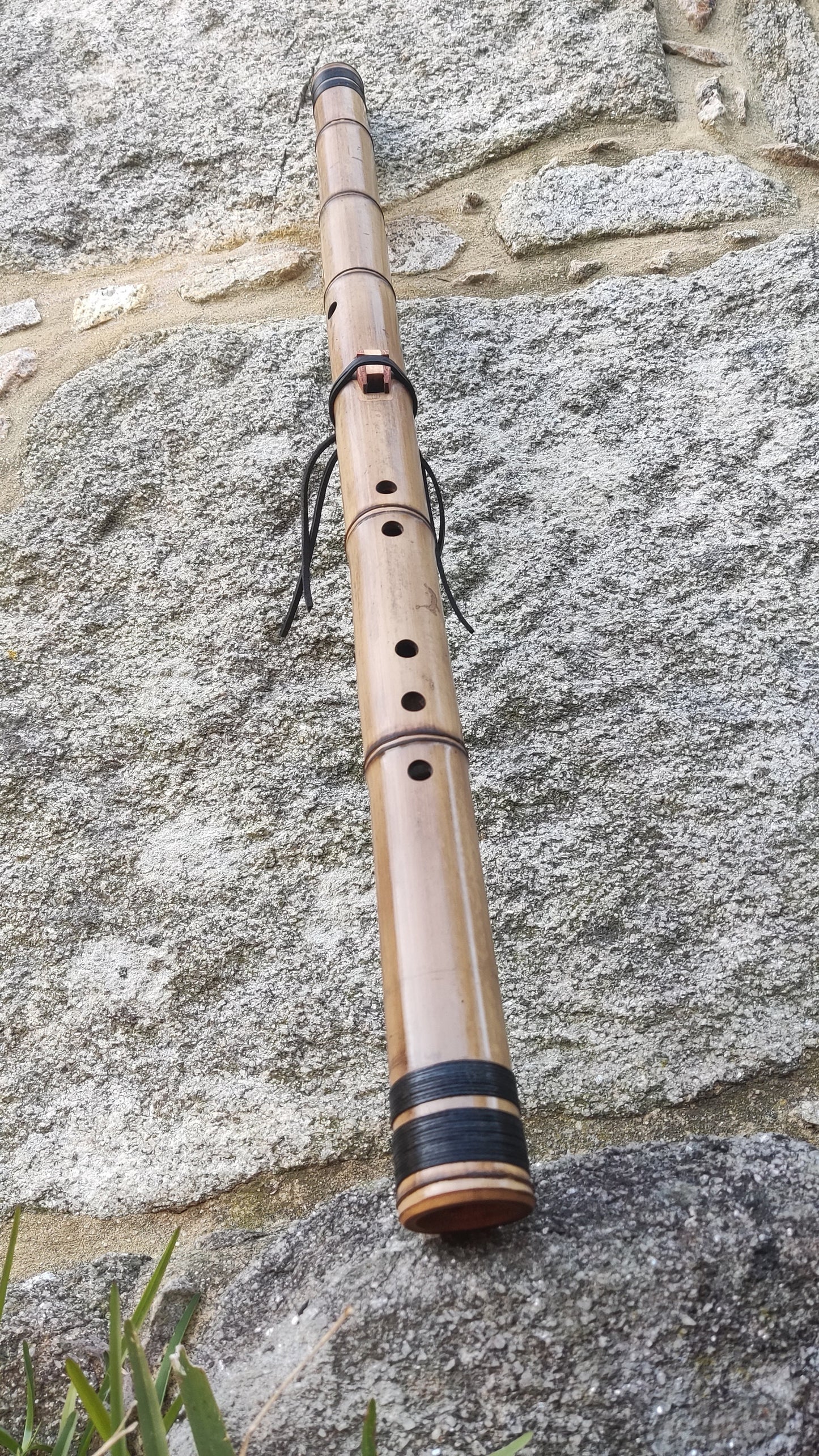 Side Blown Ethnic Native American Style Bamboo Flute in the key of Eb4. NA style flute with exotic shape with a deep and meditative sound