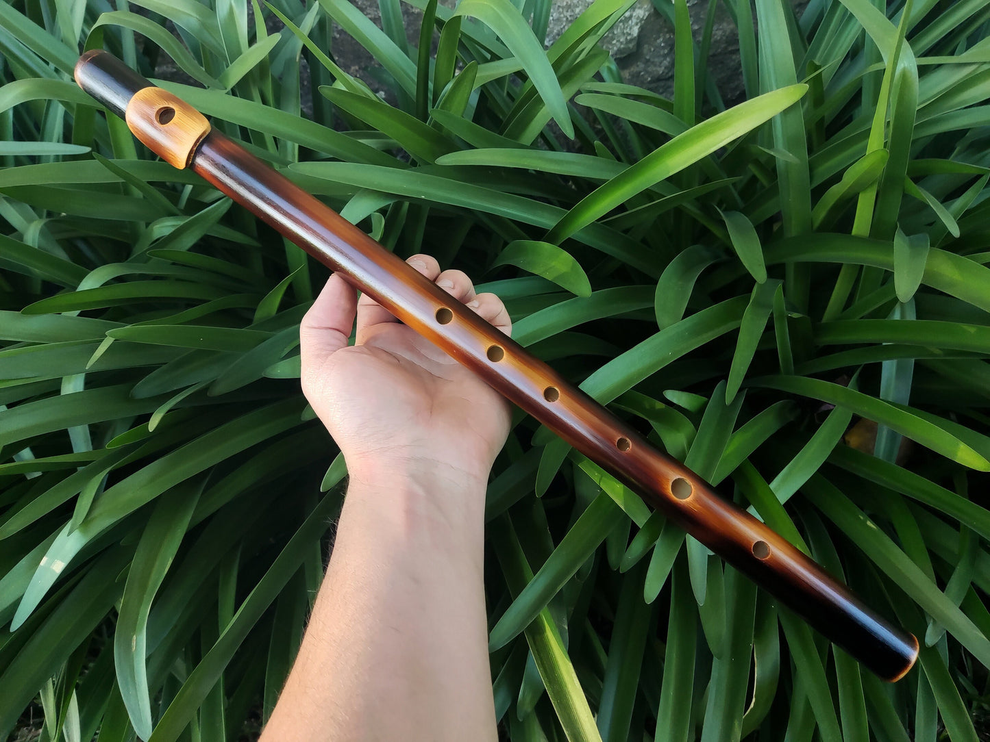 Bamboo Flute in the key of F Major concert tuned to A440. Handmade bamboo flute with lip plate | Transverse flute in F major | Rui Gomes