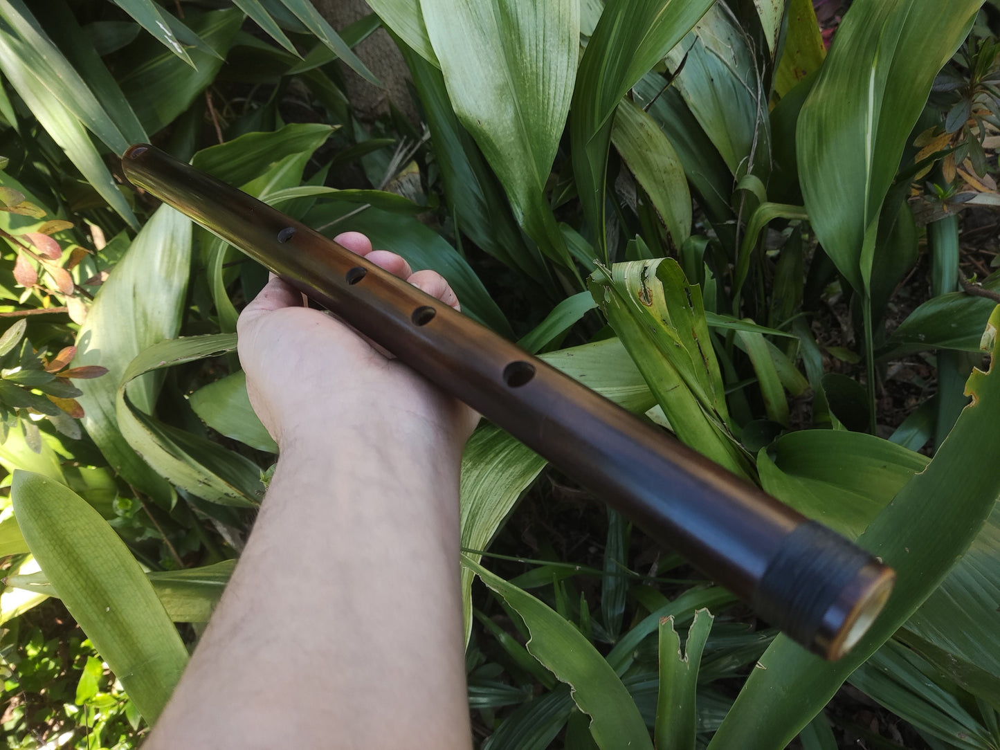 Oriental Flute in various keys tuned with a minor pentatonic flute. Handmade ethnic bamboo flute with oriental scale and burned look