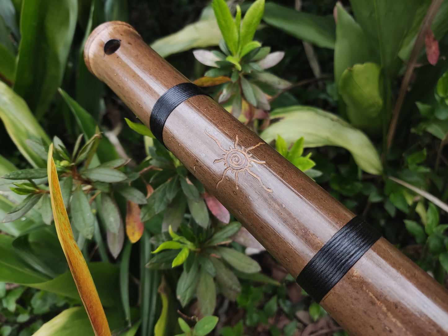Low A Akebono Bamboo flute, deep meditative handmade flute inspired by Oriental Zen scale. Exotic flute for mindfulness and music therapy