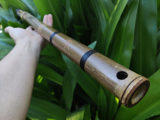 RESERVED: Egyptian Flute in A# for Meditation and Sound Healing. Handmade bass bamboo flute with an exotic, middle eastern sounding scale