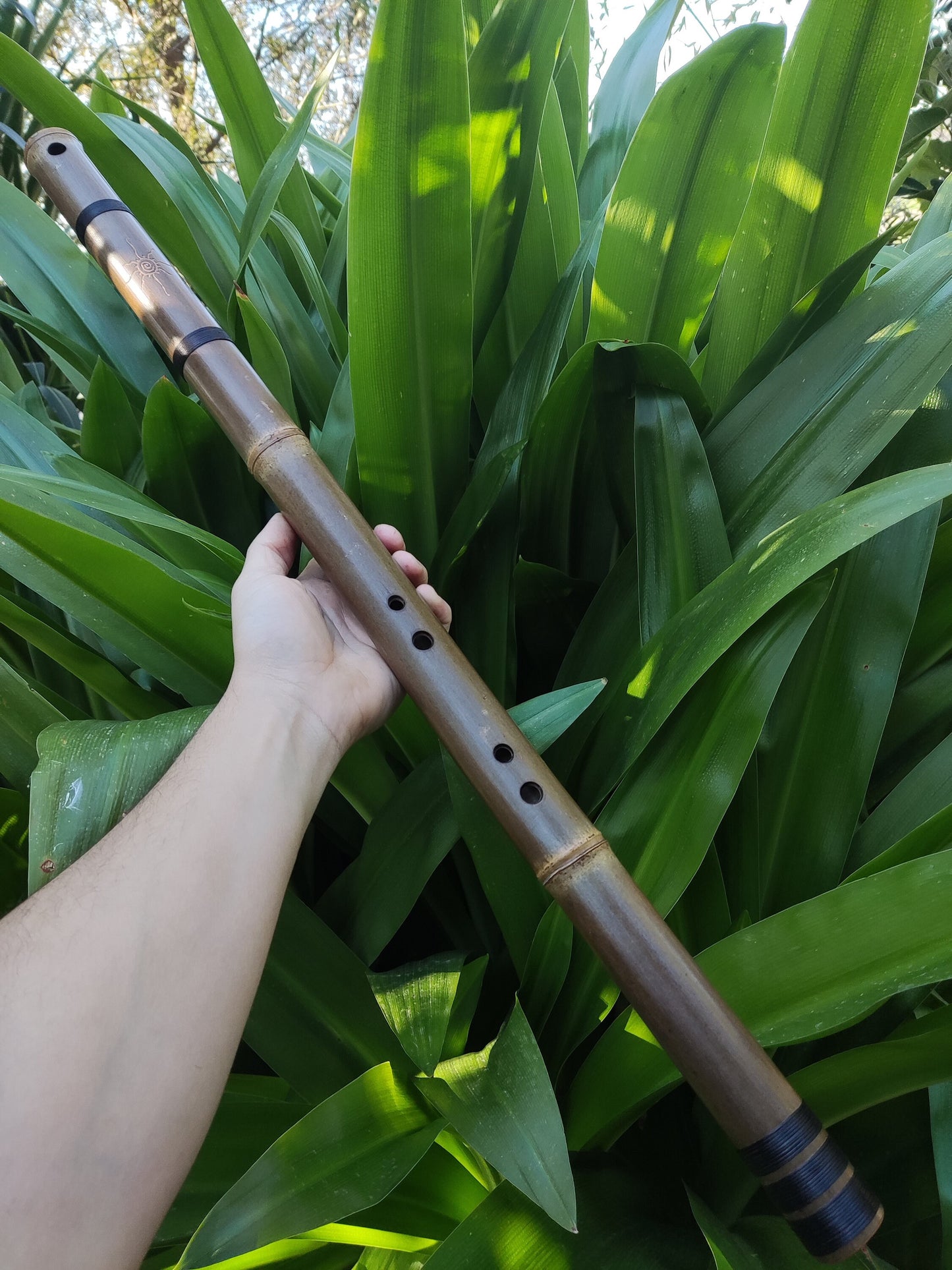 Egyptian Flute in low A for Meditation and Sound Healing. Handmade bass bamboo flute with an exotic, middle eastern sounding scale