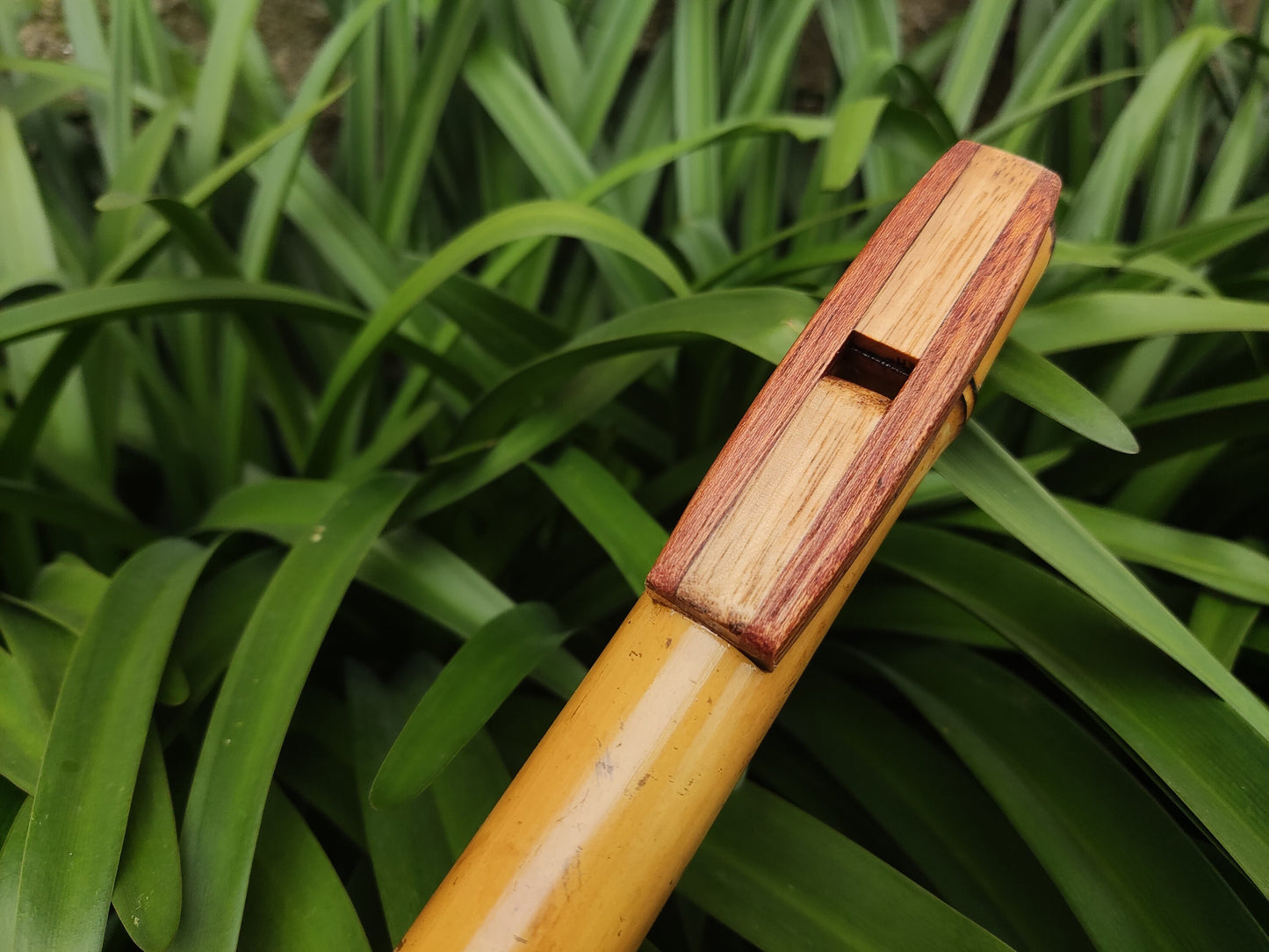 G Minor Harmonic Fipple Flute handmade out of Bamboo and reclaimed Mahogany and Chestnut. Intuitive flute | Sopro Flutes