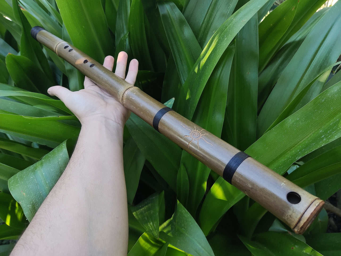 Egyptian Flute in low A for Meditation and Sound Healing. Handmade bass bamboo flute with an exotic, middle eastern sounding scale