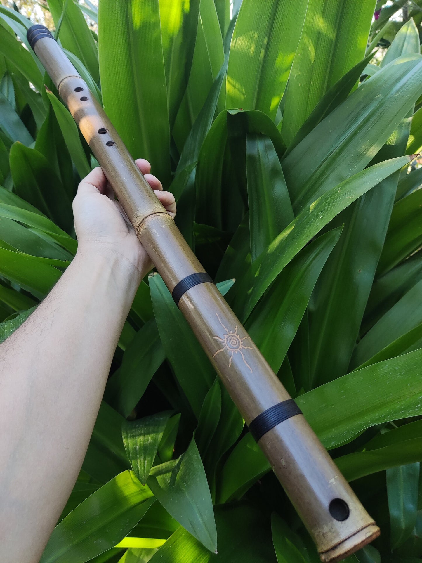 Egyptian Flute in low A for Meditation and Sound Healing. Handmade bass bamboo flute with an exotic, middle eastern sounding scale