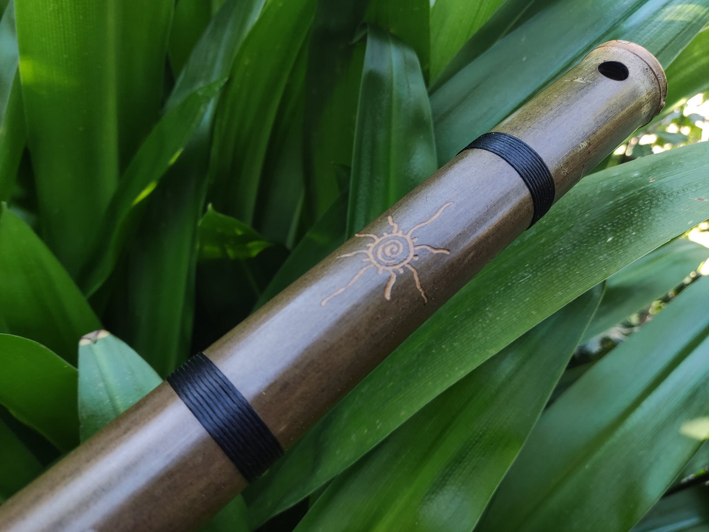 Egyptian Flute in low A for Meditation and Sound Healing. Handmade bass bamboo flute with an exotic, middle eastern sounding scale