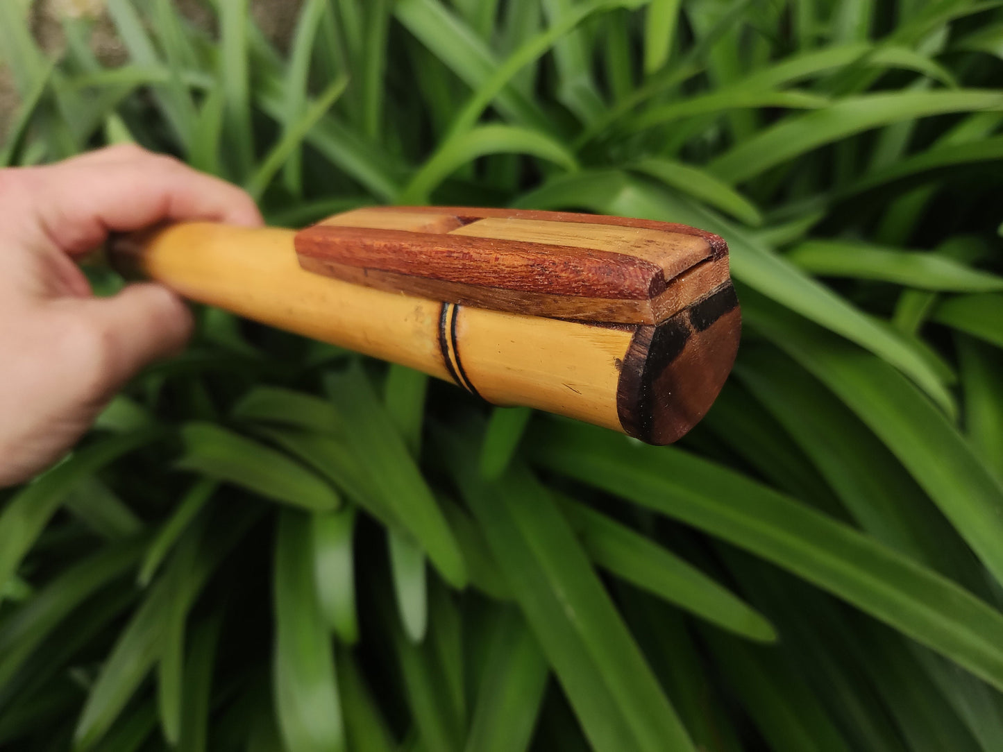 G Minor Harmonic Fipple Flute handmade out of Bamboo and reclaimed Mahogany and Chestnut. Intuitive flute | Sopro Flutes