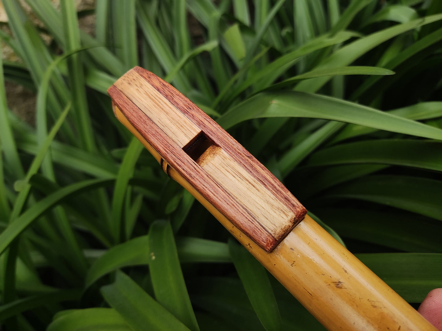 G Minor Harmonic Fipple Flute handmade out of Bamboo and reclaimed Mahogany and Chestnut. Intuitive flute | Sopro Flutes