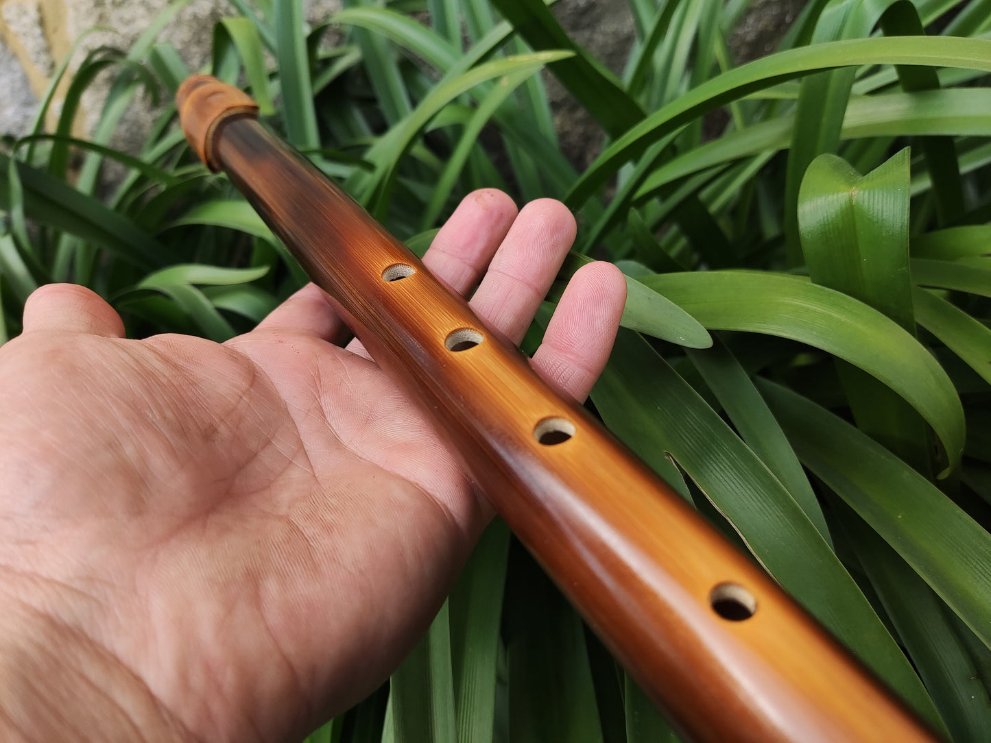 Bamboo Flute in the key of E Major concert tuned to A440. Handmade bamboo flute with lip plate | Sopro Flutes