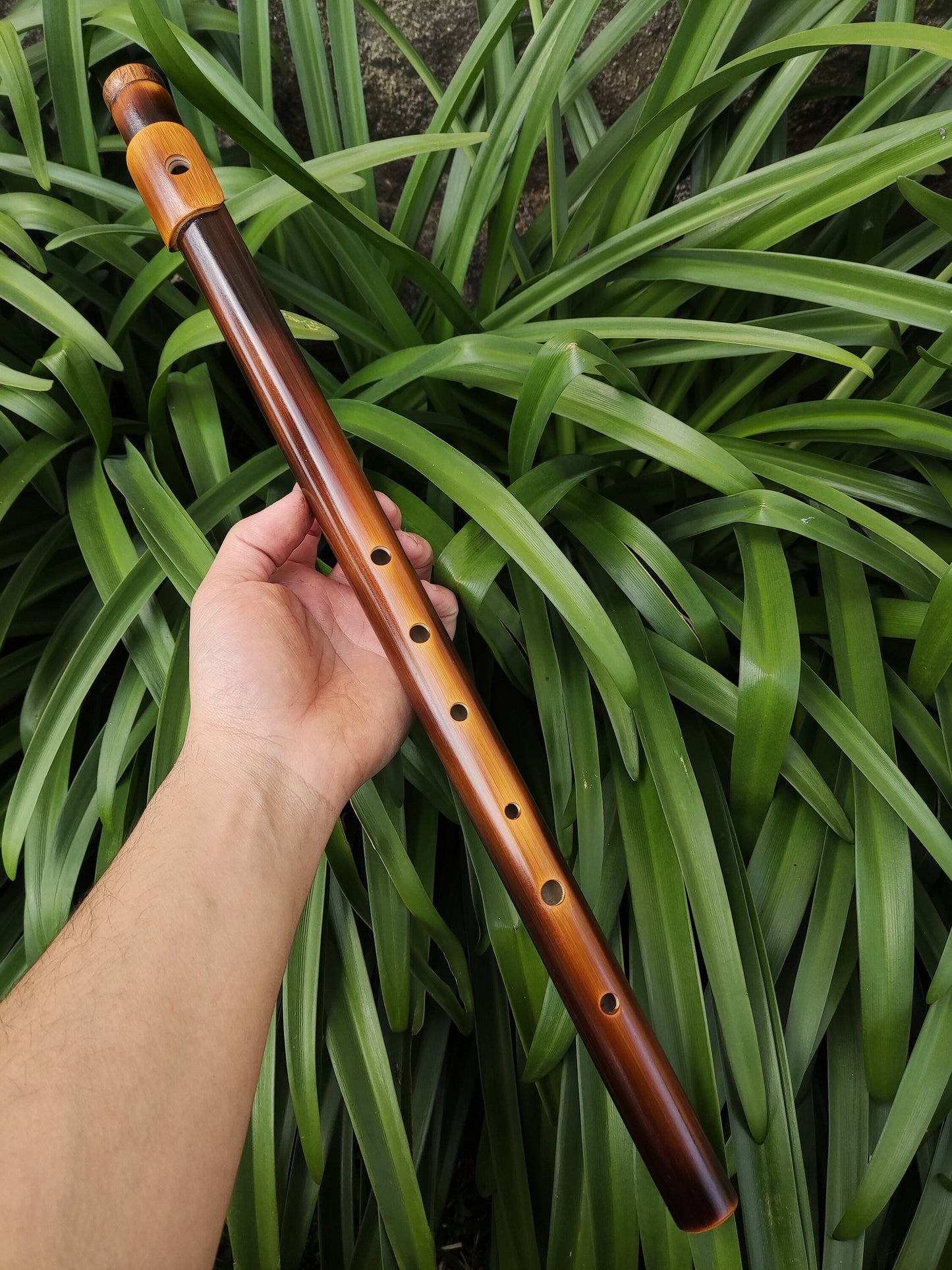 Bamboo Flute in the key of E Major concert tuned to A440. Handmade bamboo flute with lip plate | Sopro Flutes