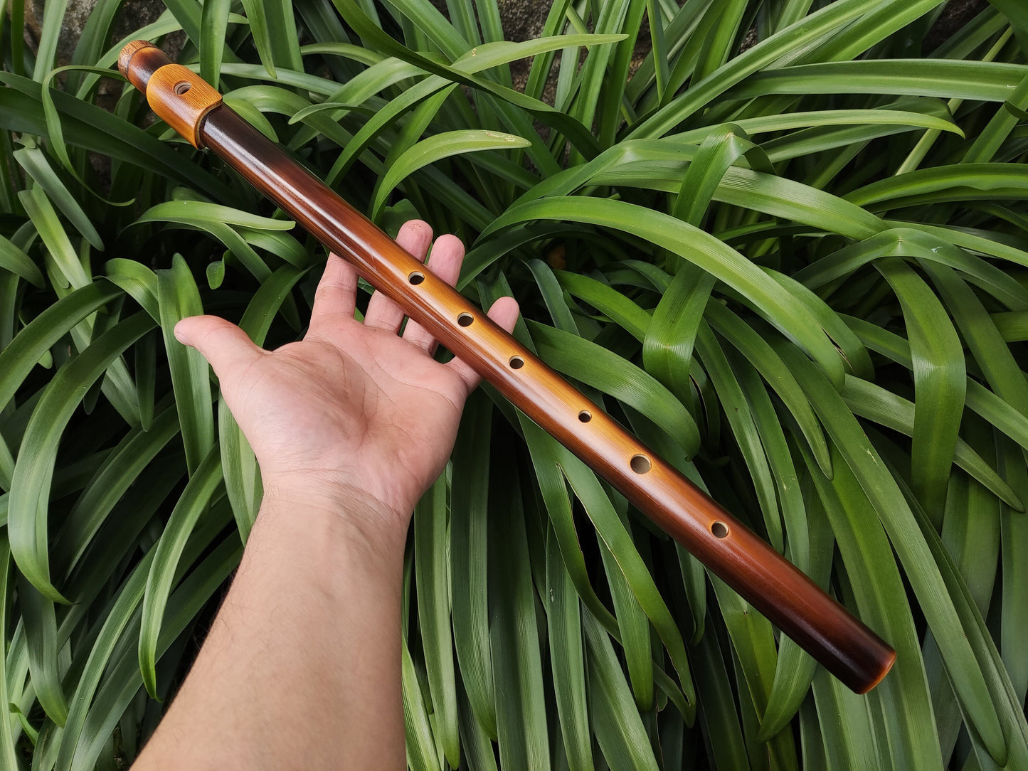 Bamboo Flute in the key of E Major concert tuned to A440. Handmade bamboo flute with lip plate | Sopro Flutes
