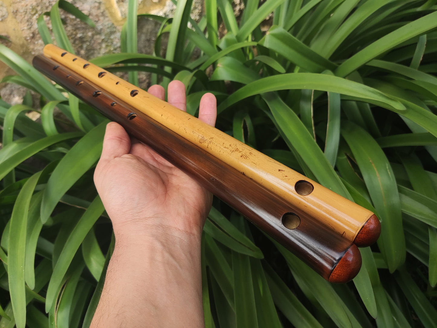 G Minor Harmonic Bamboo Flute, handmade Ethnic flute in the key of G Harmonic Minor. Ethnic small bansuri style Transverse flute | Rui Gomes