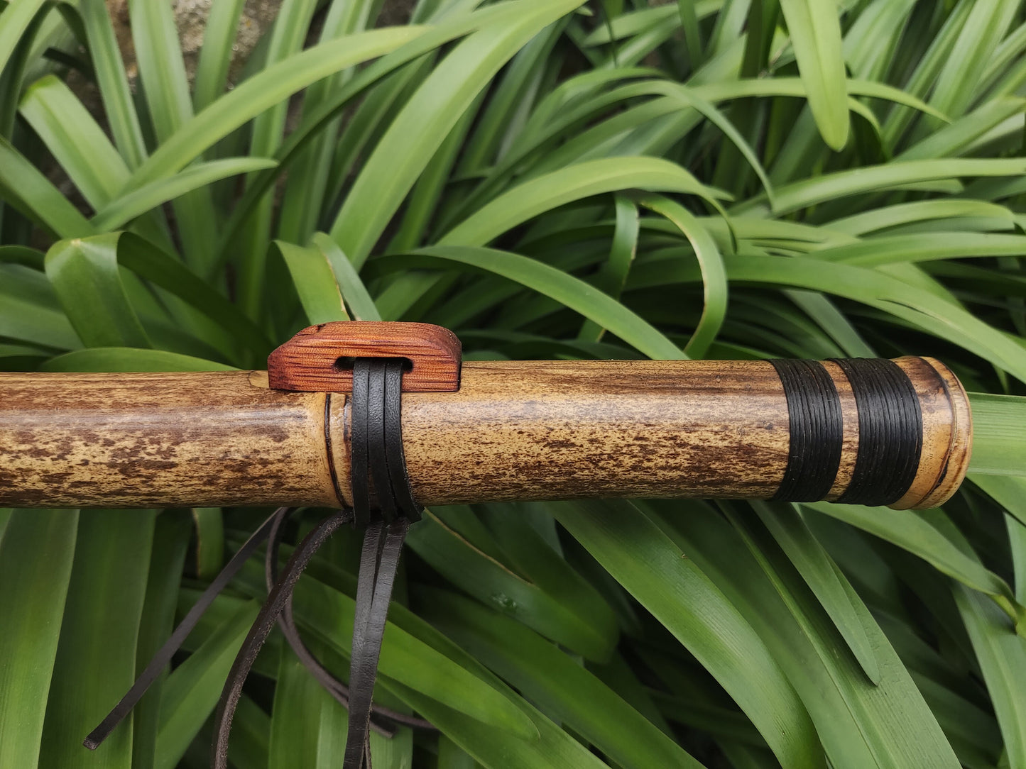 Root End Native American Style Bamboo Flute in the key of F# in 440 Hz. Handmade bamboo flute suitable for Meditation and Sound Healing