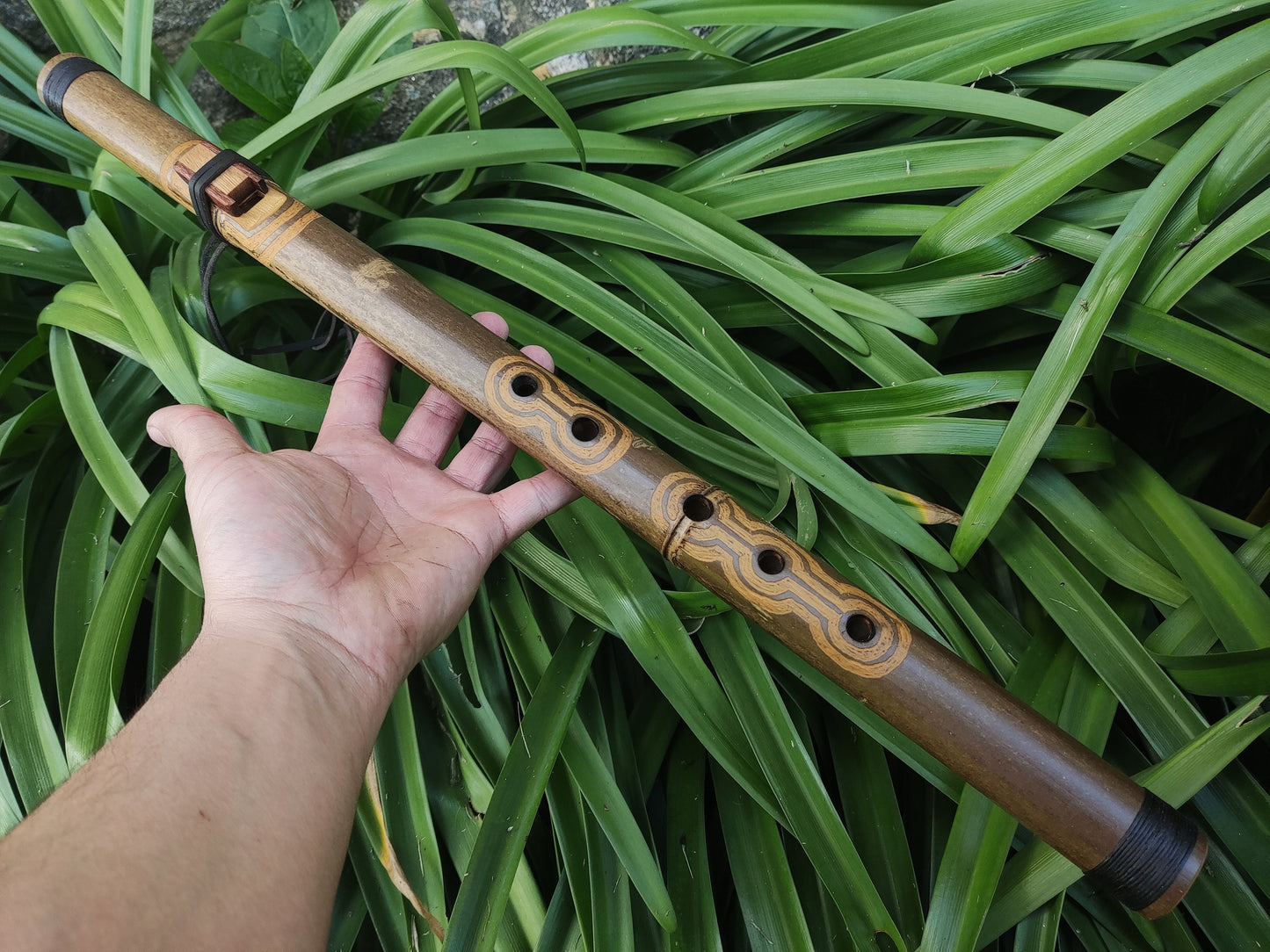 F sharp NA Style Flute with Ethnic Carvings