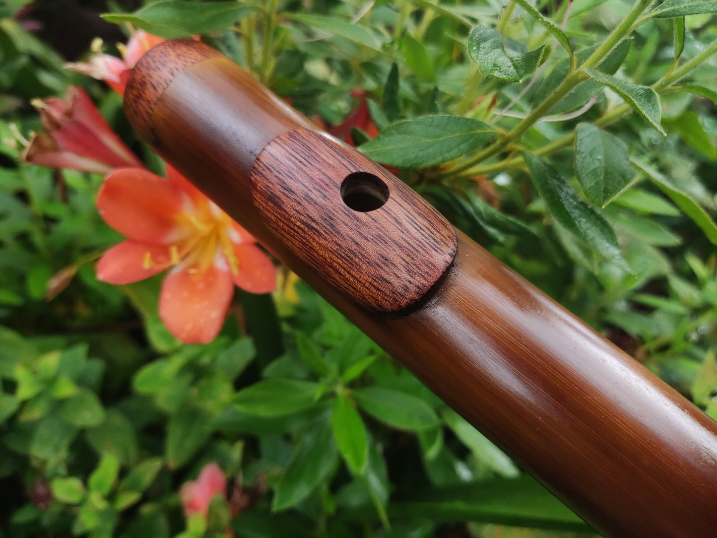 Bamboo flute in low C# tuned in a Minor Pentatonic scale. Handmade Meditative flute in C sharp minor pentatonic suitable for Sound healing.