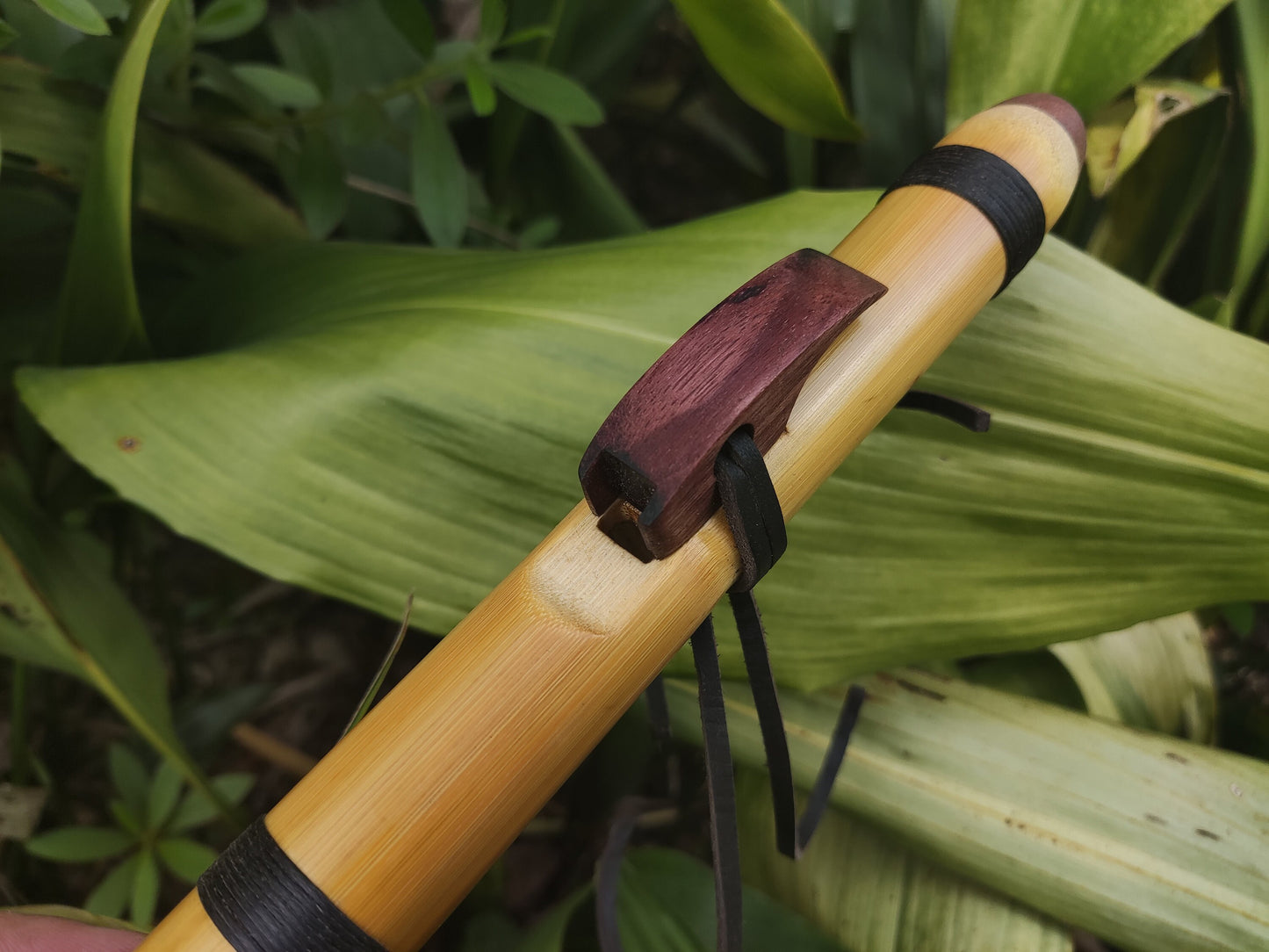 Bamboo Native Flute in A minor Pentatonic. Intuitive Flute made out of Bamboo and Purpleheart built in the Native American Style