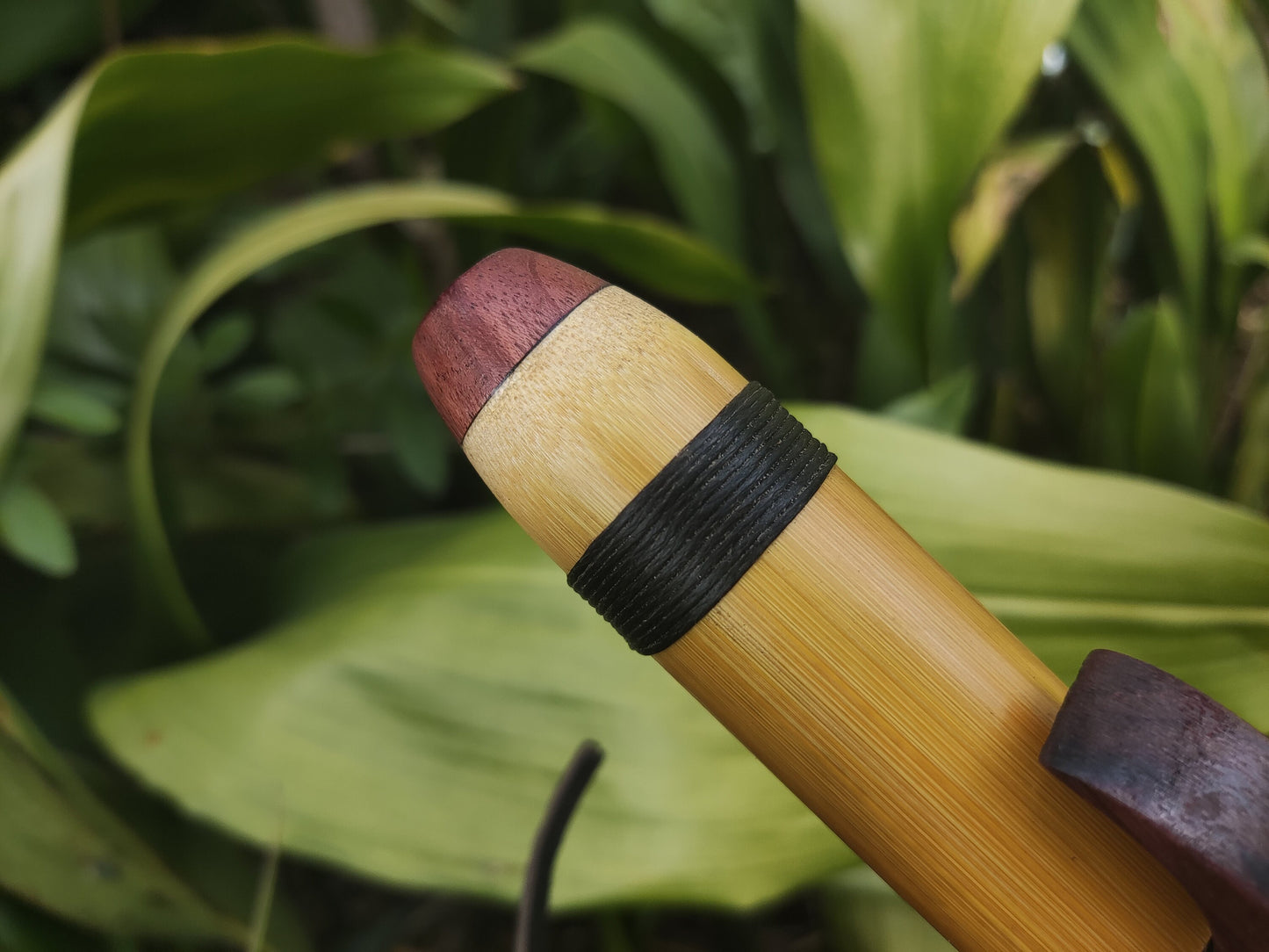 Bamboo Native Flute in A minor Pentatonic. Intuitive Flute made out of Bamboo and Purpleheart built in the Native American Style