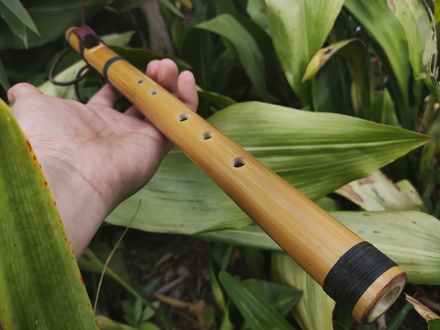 Bamboo Native Flute in A minor Pentatonic. Intuitive Flute made out of Bamboo and Purpleheart built in the Native American Style