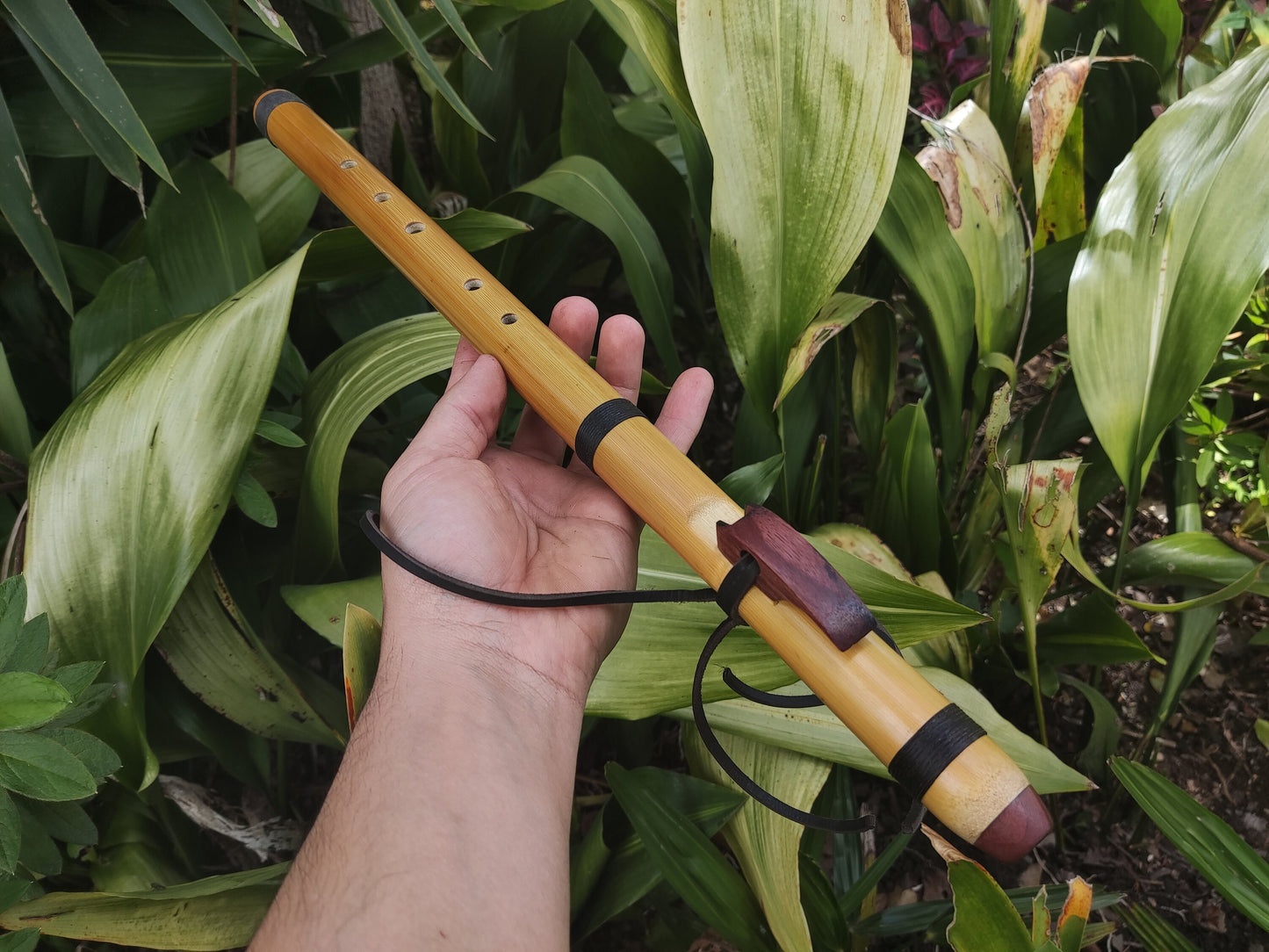 Bamboo Native Flute in A minor Pentatonic. Intuitive Flute made out of Bamboo and Purpleheart built in the Native American Style