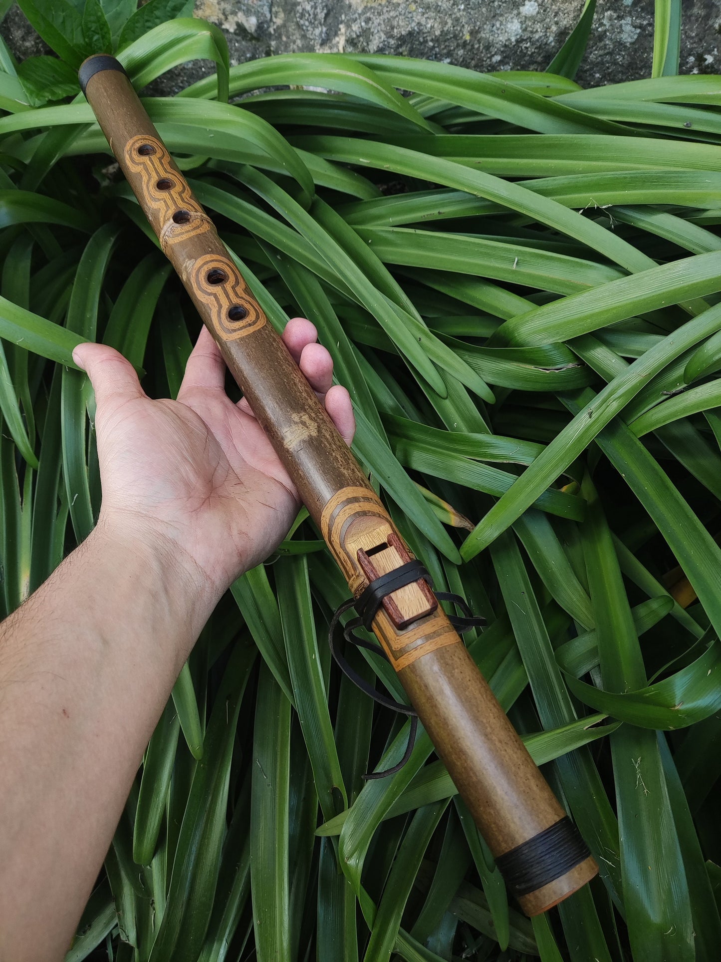 F sharp NA Style Flute with Ethnic Carvings