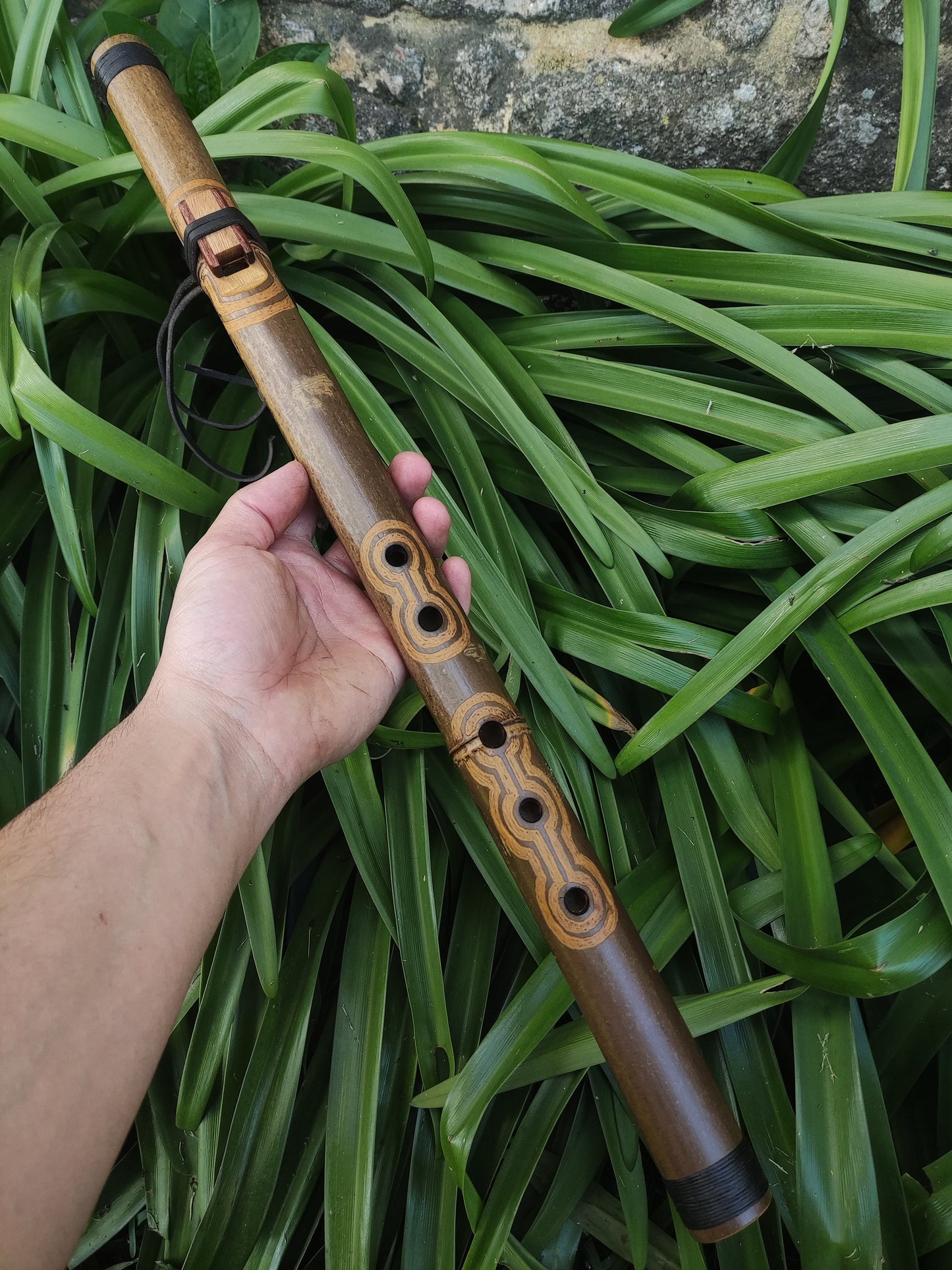 F sharp NA Style Flute with Ethnic Carvings