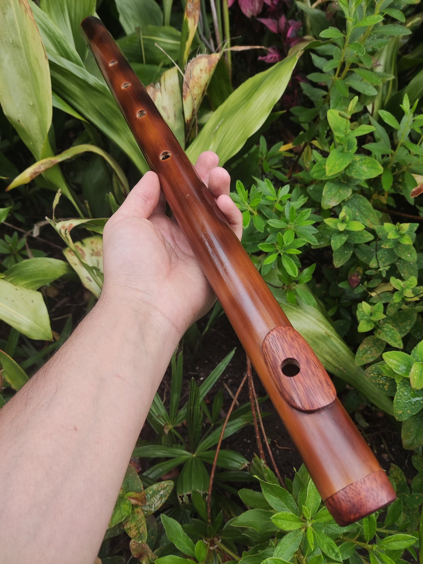 Bamboo flute in low C# tuned in a Minor Pentatonic scale. Handmade Meditative flute in C sharp minor pentatonic suitable for Sound healing.