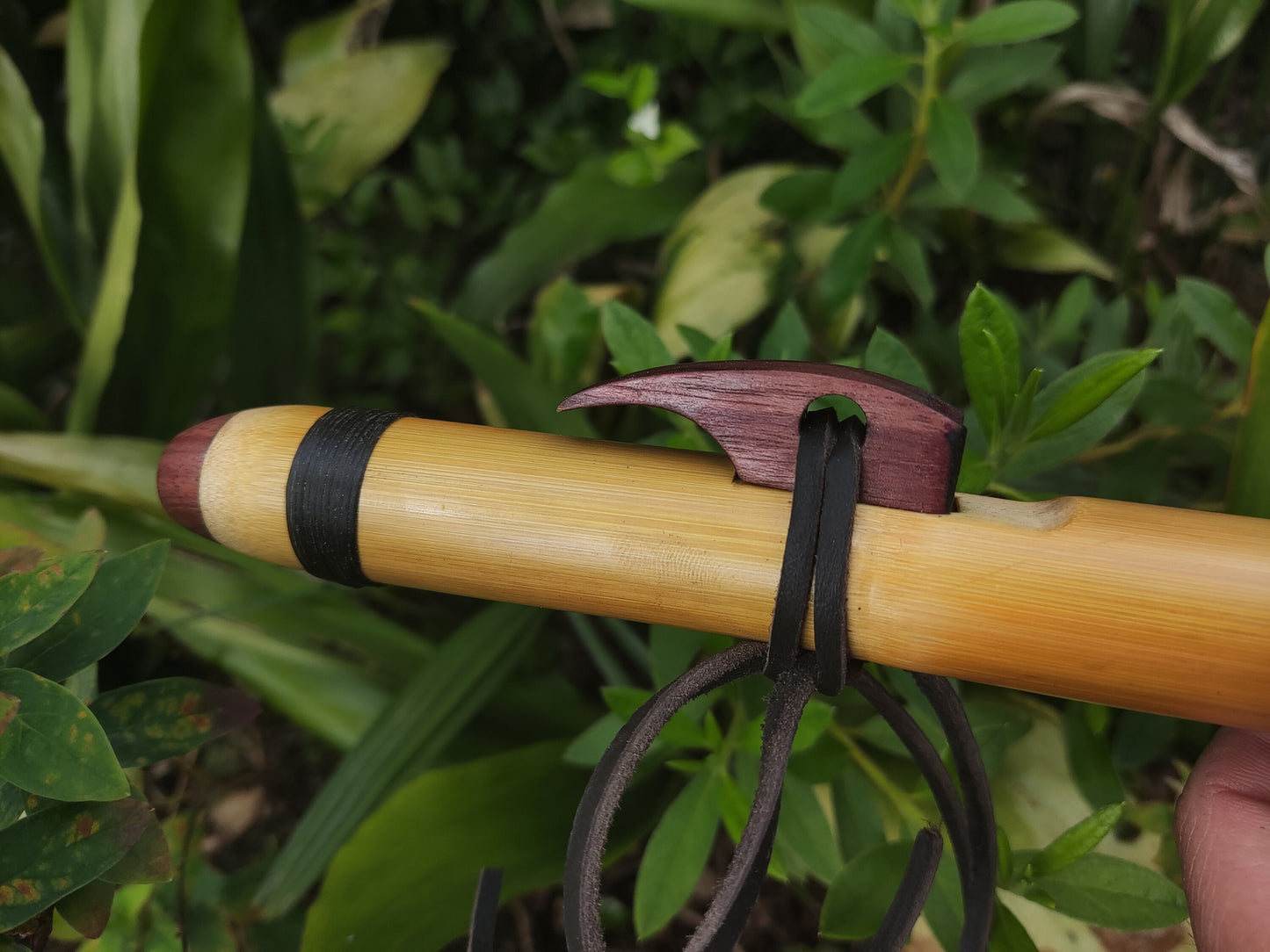 Bamboo Native Flute in A minor Pentatonic. Intuitive Flute made out of Bamboo and Purpleheart built in the Native American Style