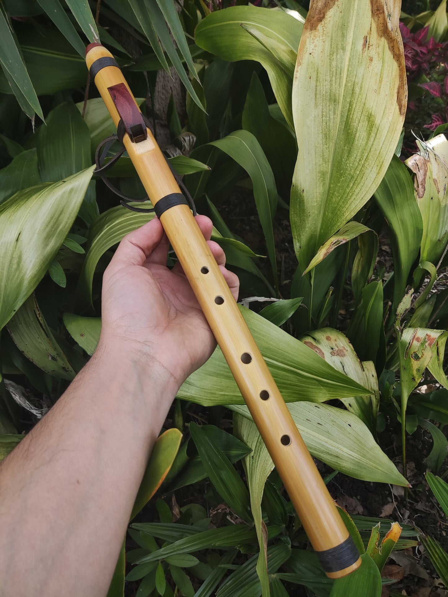 Bamboo Native Flute in A minor Pentatonic. Intuitive Flute made out of Bamboo and Purpleheart built in the Native American Style