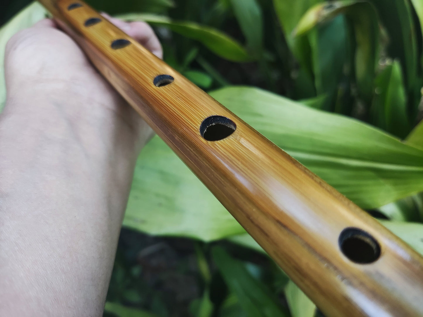 Low D Irish-style Bamboo Flute with a lip plate. Concert tuned handmade flute inspired by the Irish Flute