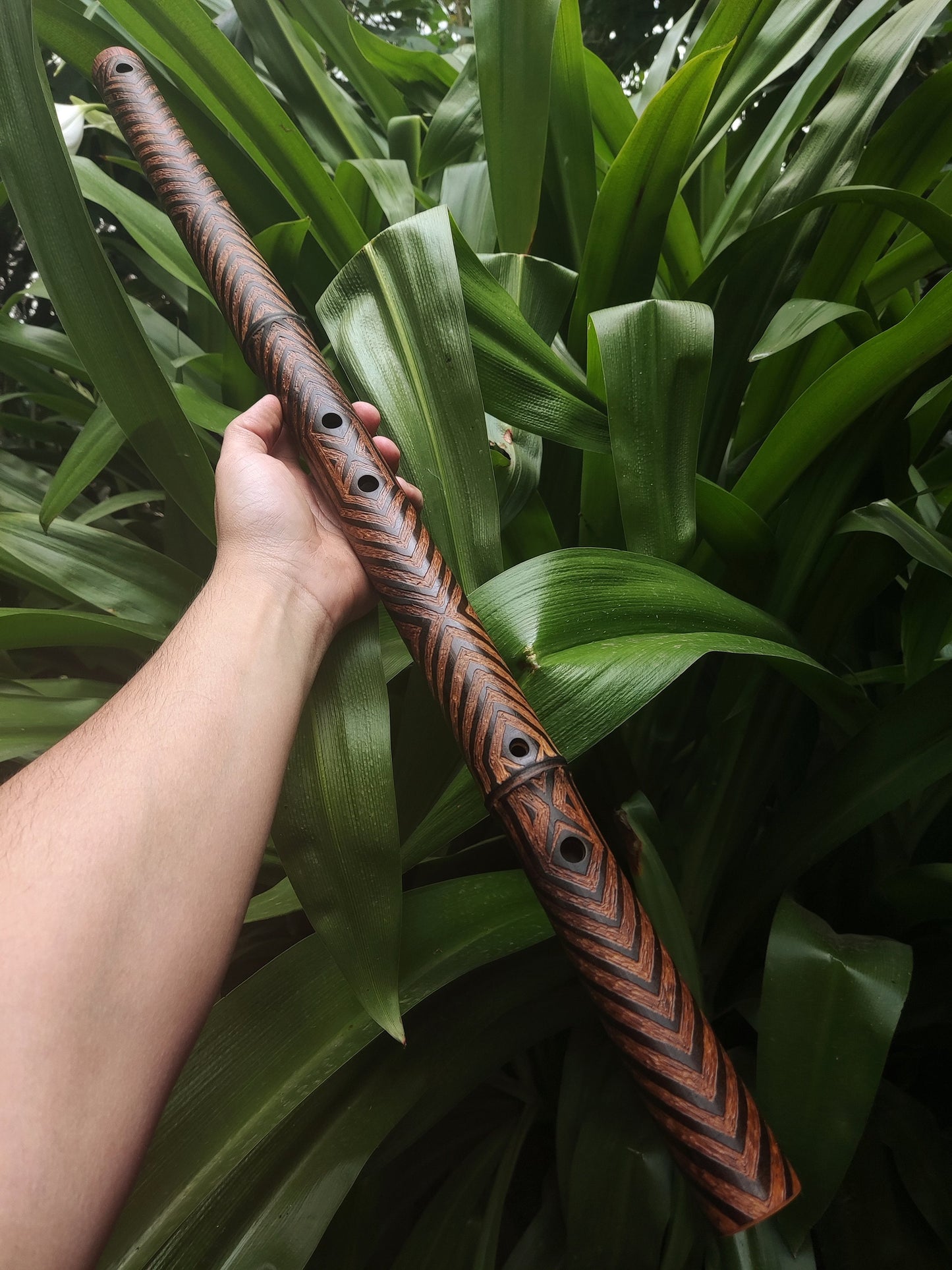 Deep Meditation Flute in low A3 Akebono Ethnically Carved . Unique Handmade Bamboo Flute for Sound healing and meditation