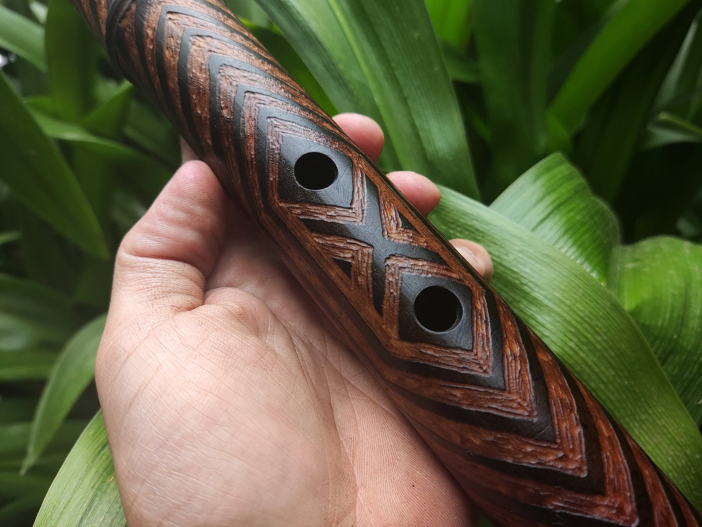 Deep Meditation Flute in low A3 Akebono Ethnically Carved . Unique Handmade Bamboo Flute for Sound healing and meditation
