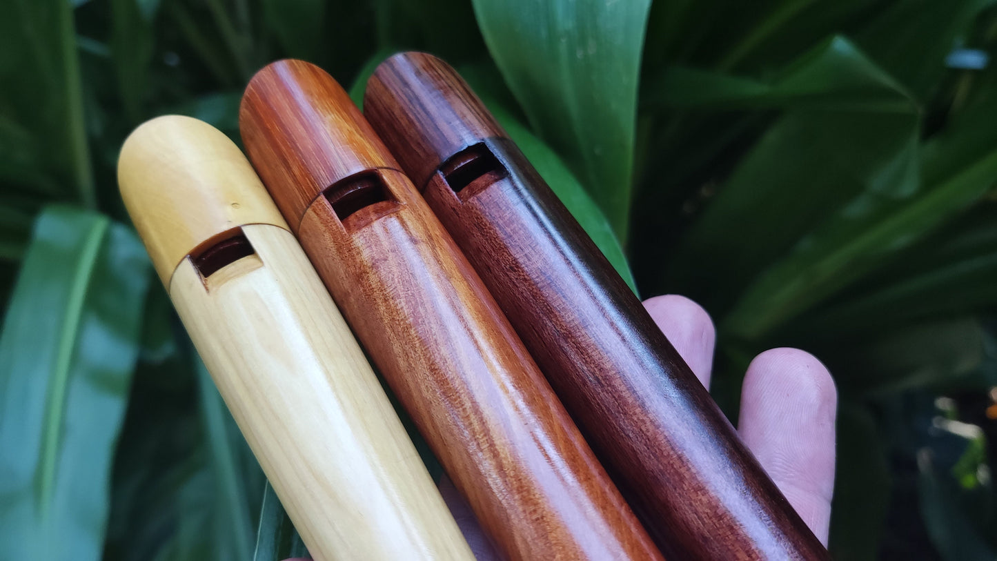Wooden Irish Whistle in High D, handmade out of Hardwoods. Penny Whistle in the key of D major for Folk and Irish Music, by Rui Gomes