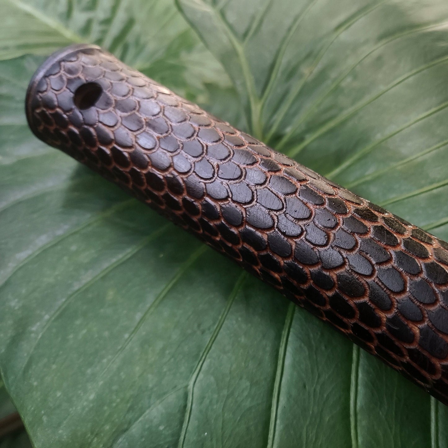 The Dragon Flute! Dragon Skin Kokin Akebono Bass Bamboo Flute in low A, for deep meditation, sound healing | Unique Gift for Musician