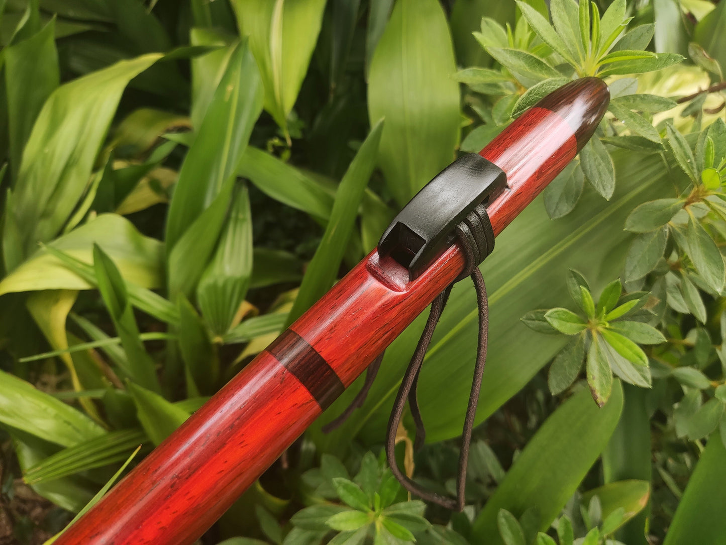 Native American Style flute in A made with Padauk and Rosewood. Handmade Wooden flute suitable for Meditation and Sound Healing