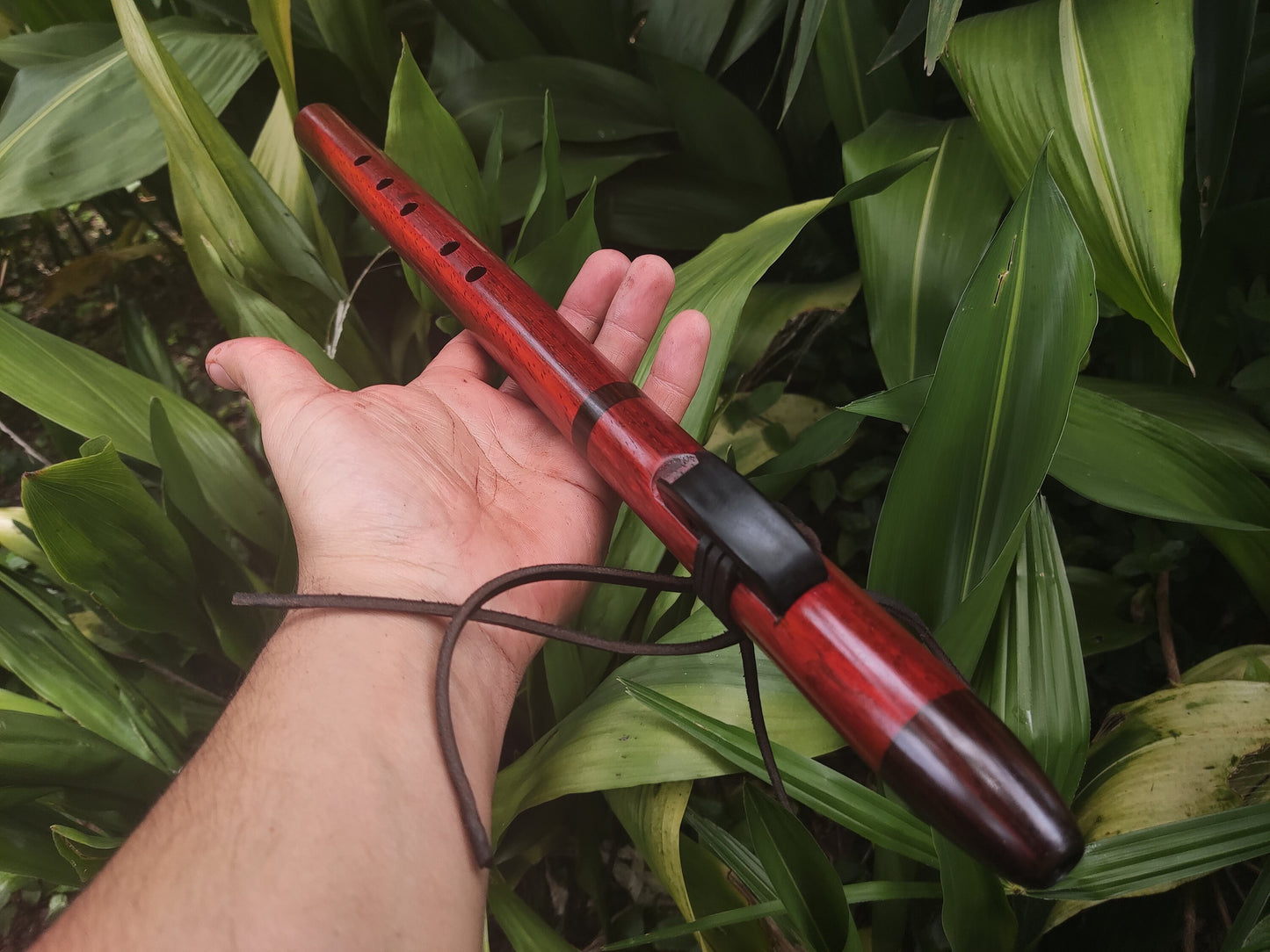 Native American Style flute in A made with Padauk and Rosewood. Handmade Wooden flute suitable for Meditation and Sound Healing