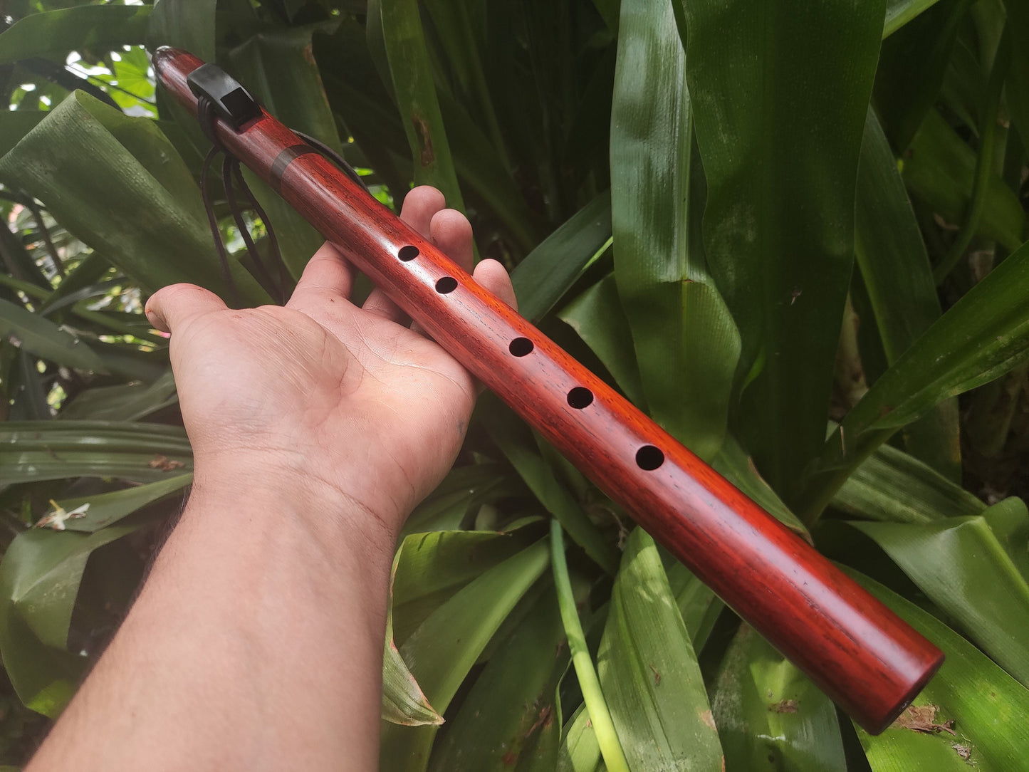 Native American Style flute in A made with Padauk and Rosewood. Handmade Wooden flute suitable for Meditation and Sound Healing