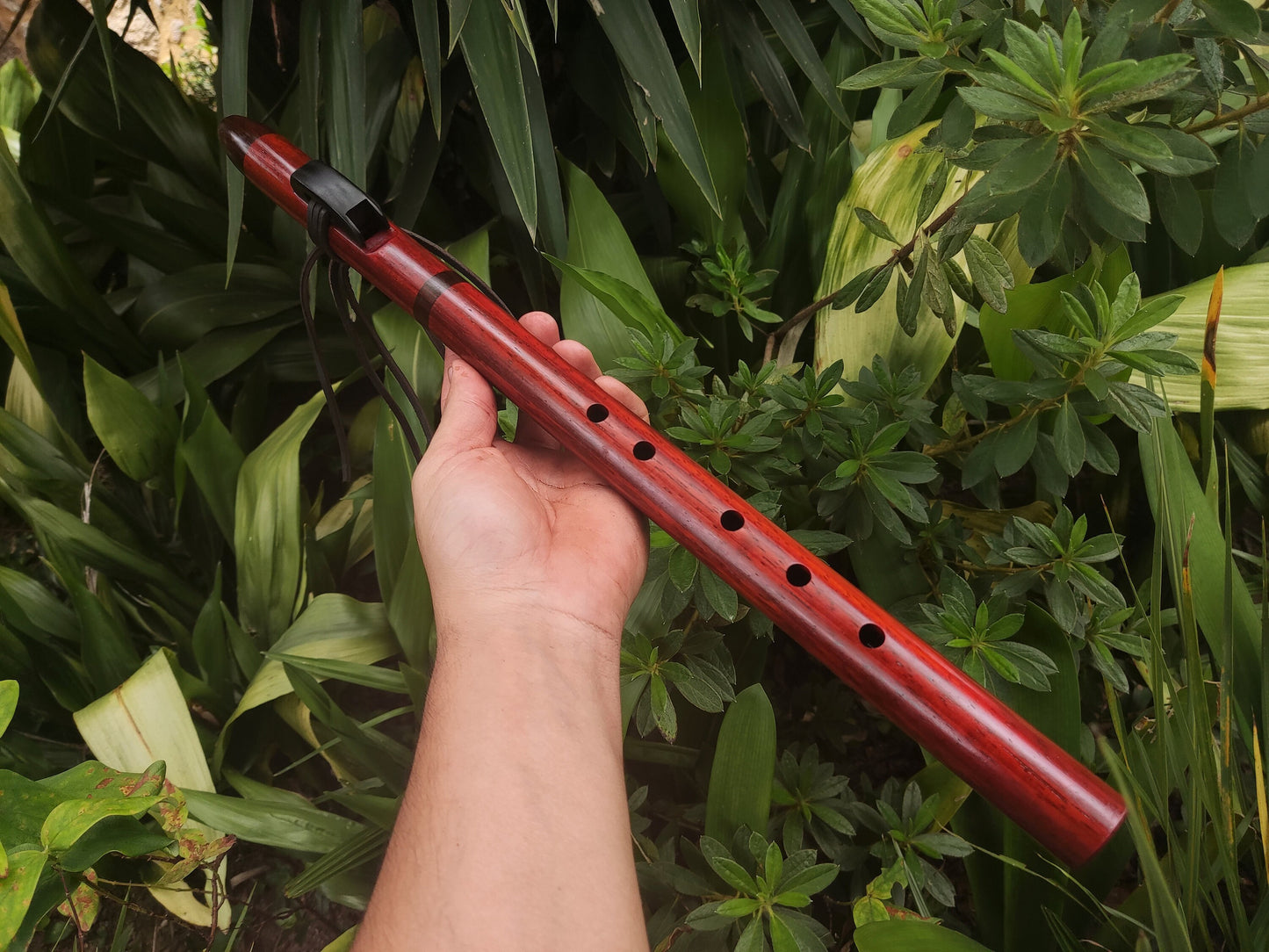 Native American Style flute in A made with Padauk and Rosewood. Handmade Wooden flute suitable for Meditation and Sound Healing