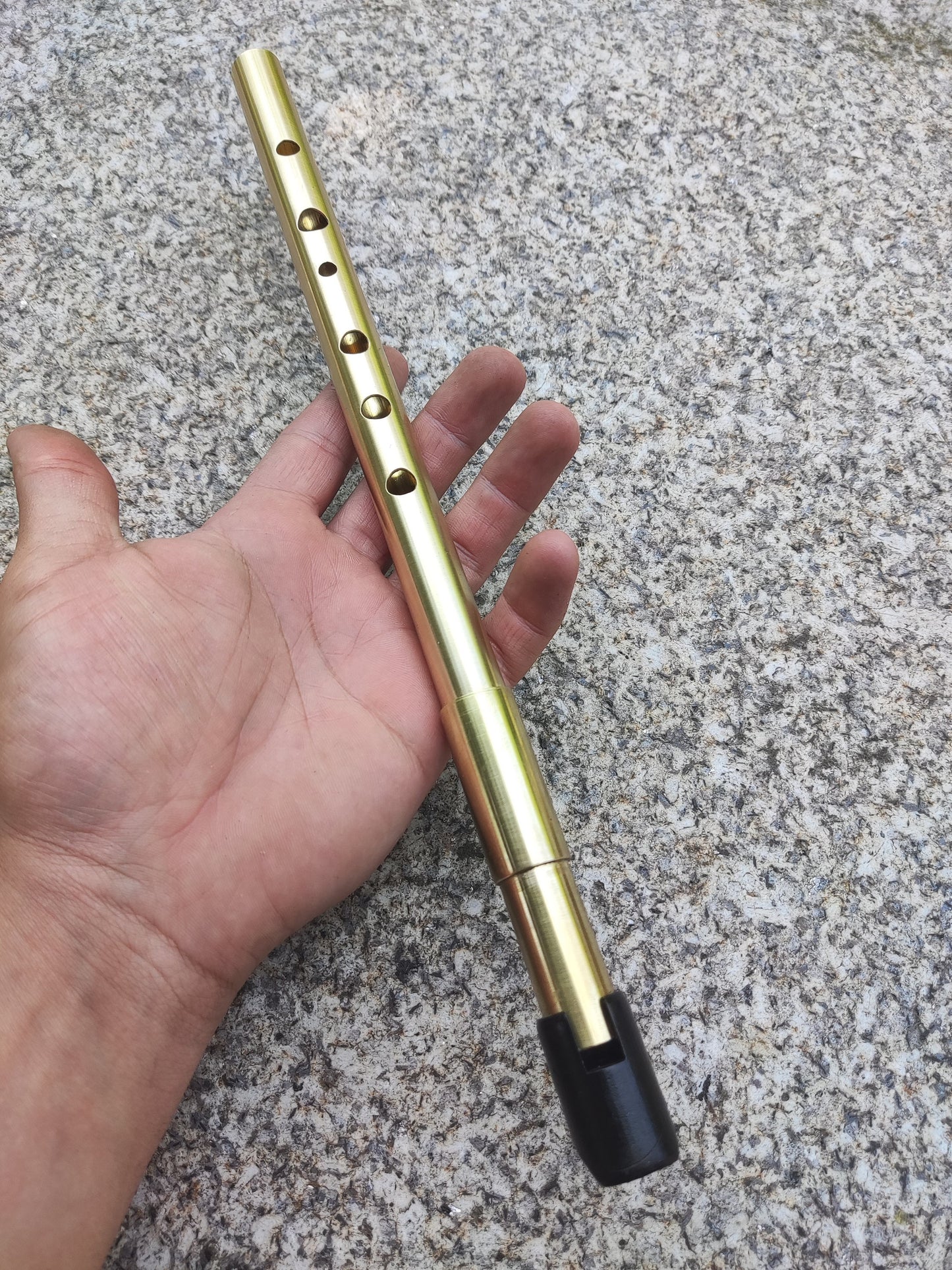 Penny Whistle in high C. Handmade tunable Tin Whistle, for Irish, celtic and Folk Music | Brass Flute by Rui Gomes