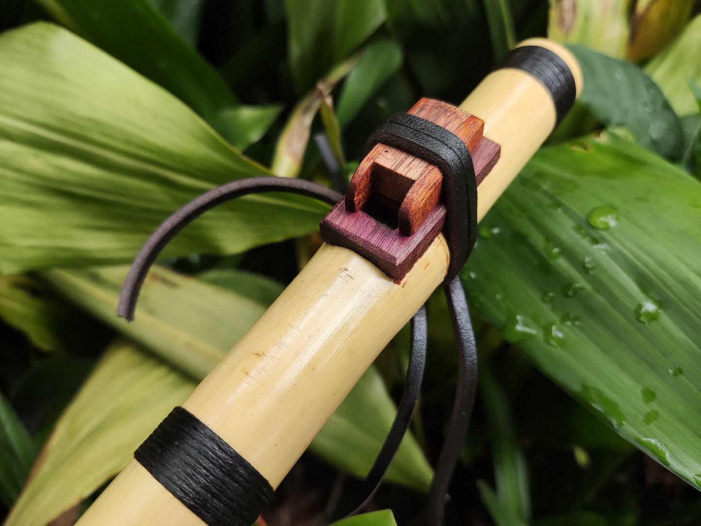 Native American Style bamboo flute in the key of A. Ethnic Native flute. Rustic bamboo flute. NA Flute in the key of A