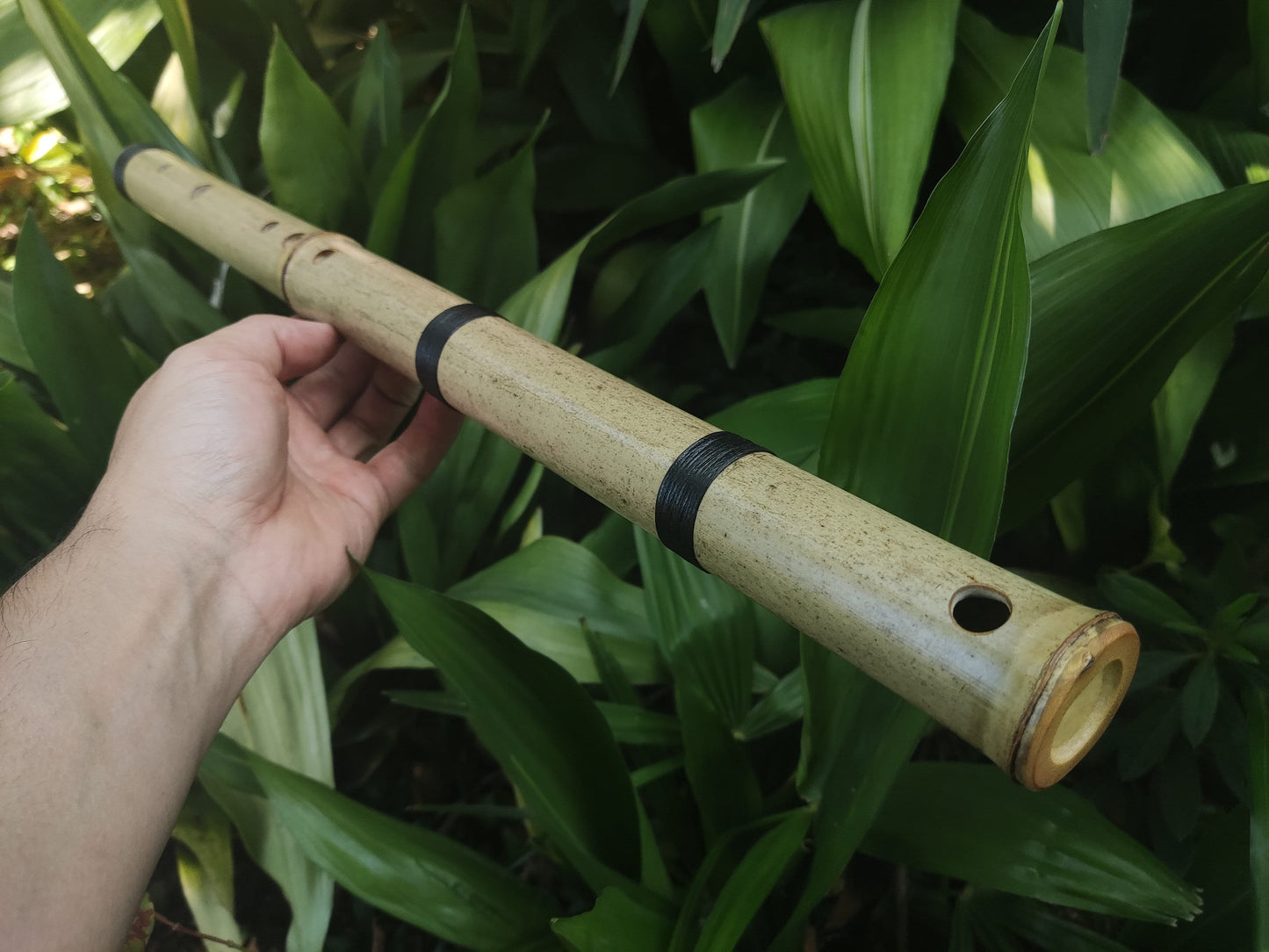 Handmade Raga Bhairavi bamboo flute in low D, tuned for meditation & sound healing. Handcrafted Indian Raga Flute