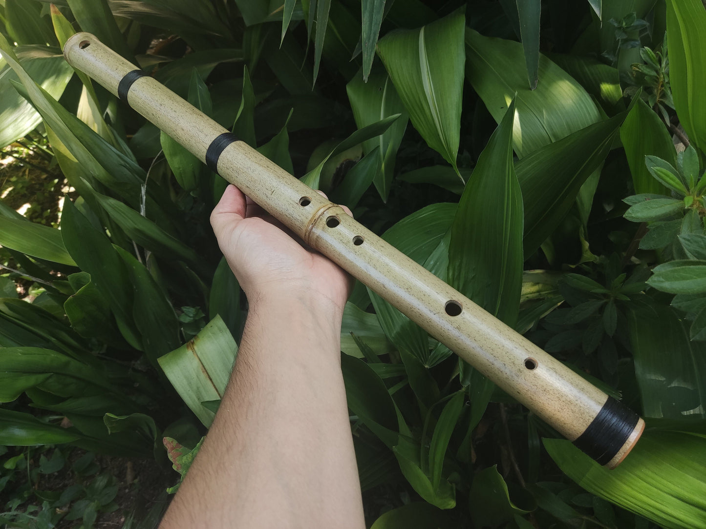 Handmade Raga Bhairavi bamboo flute in low D, tuned for meditation & sound healing. Handcrafted Indian Raga Flute
