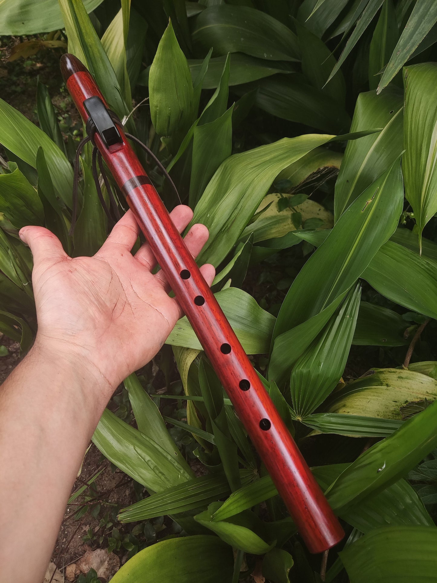 Native American Style flute in A made with Padauk and Rosewood. Handmade Wooden flute suitable for Meditation and Sound Healing